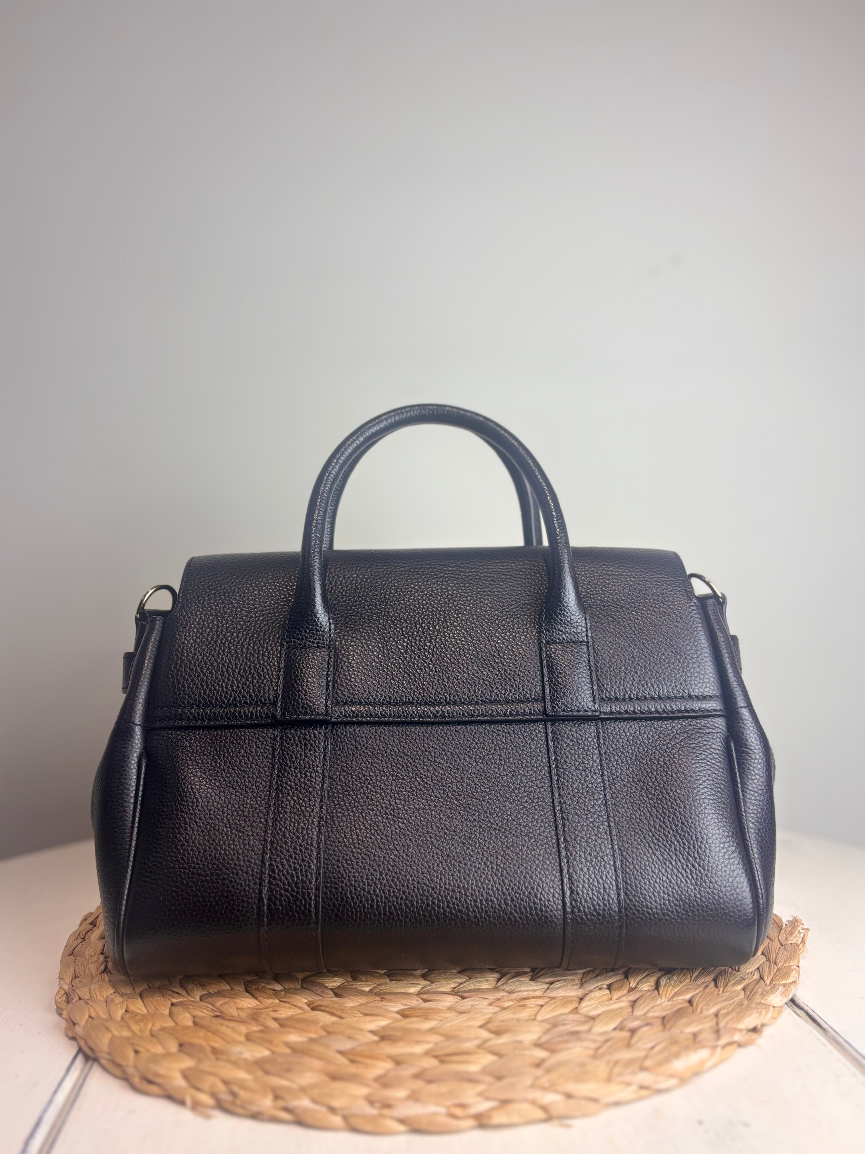 Mulberry Bayswater Satchel in Black Grained Leather