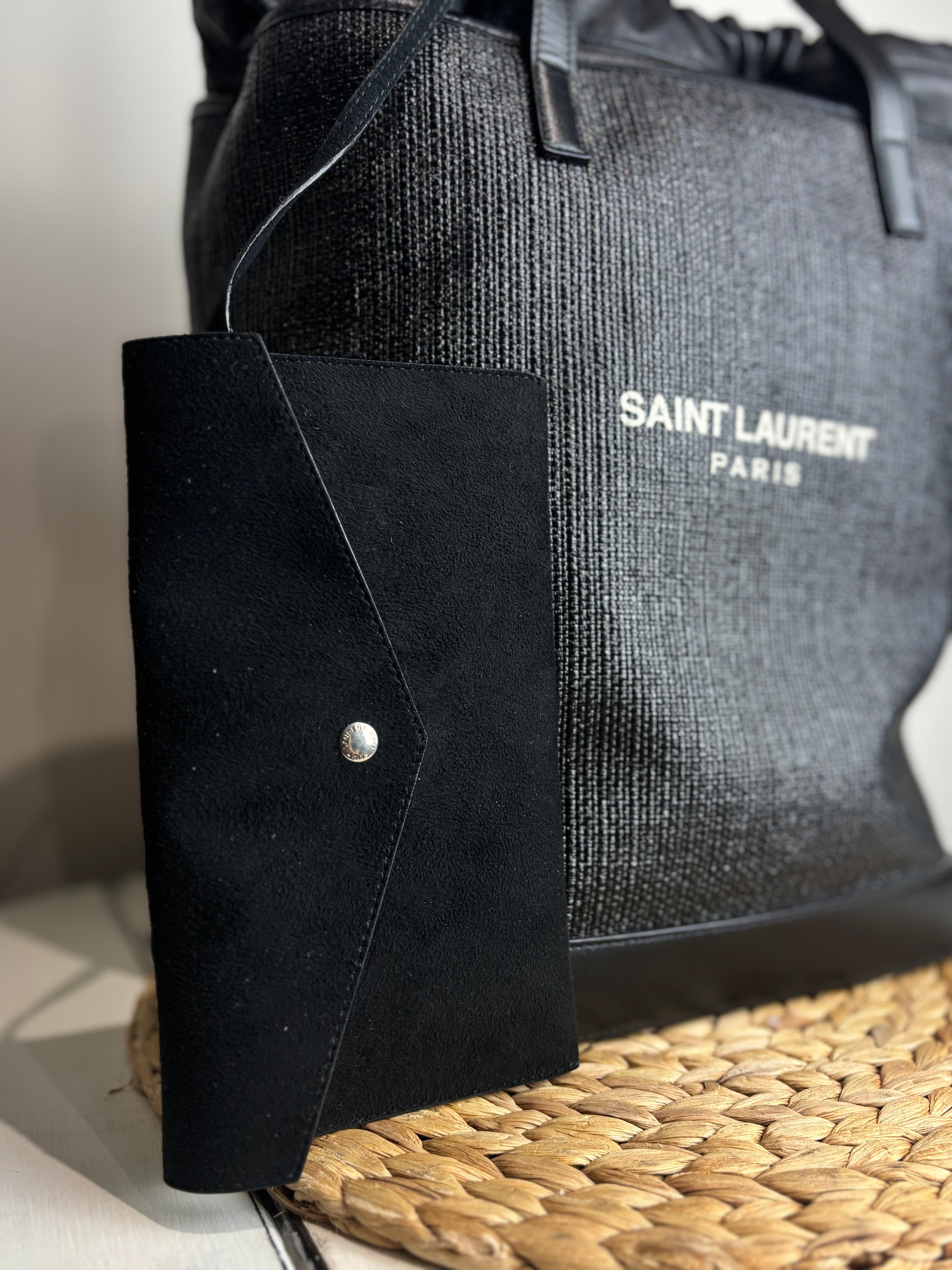 Yves Saint Laurent Teddy Drawstring Shopping Tote