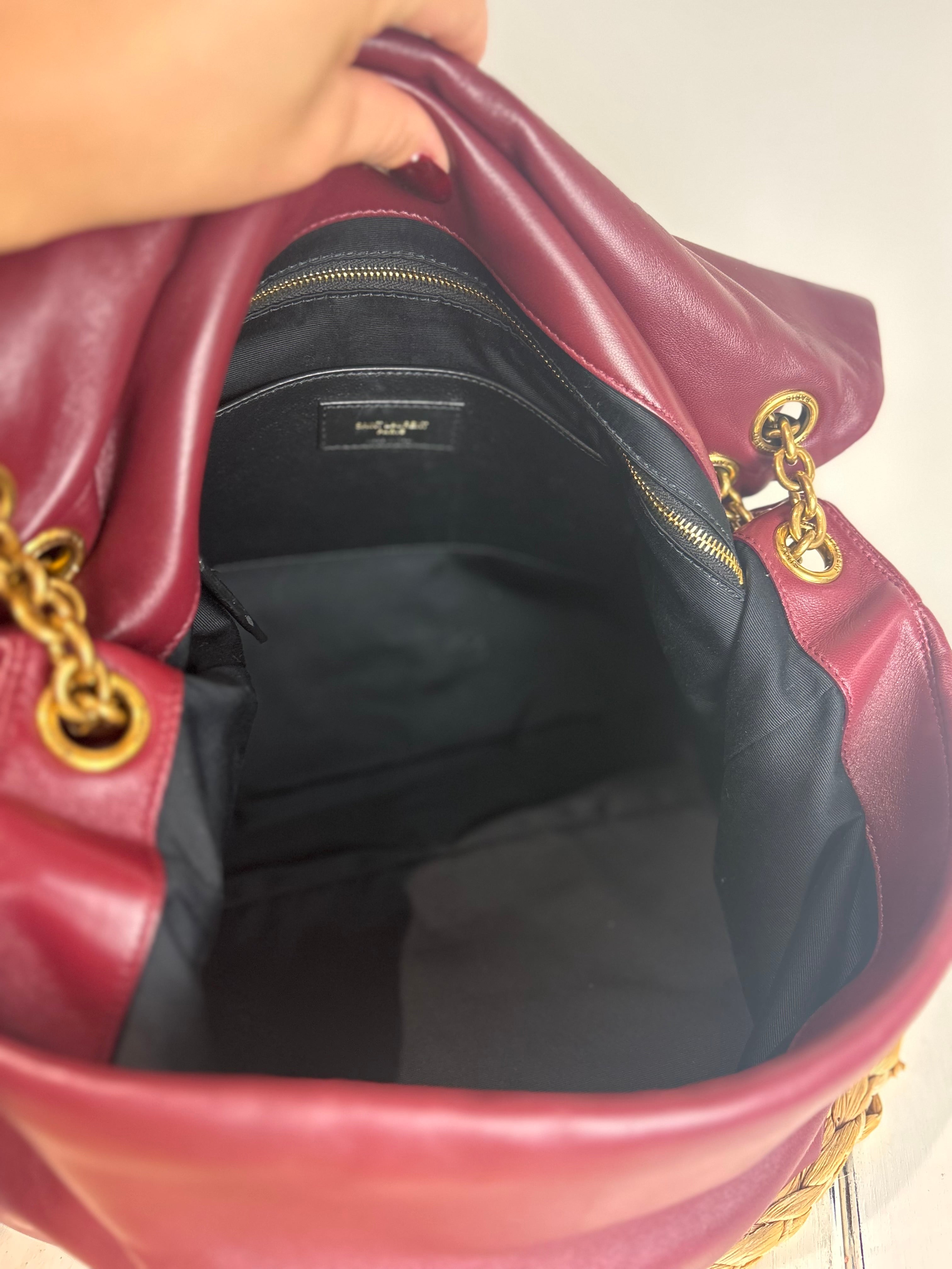 YSL Jamie 4.3 Bordeaux Red Nappa Leather Shoulder Bag (Large)