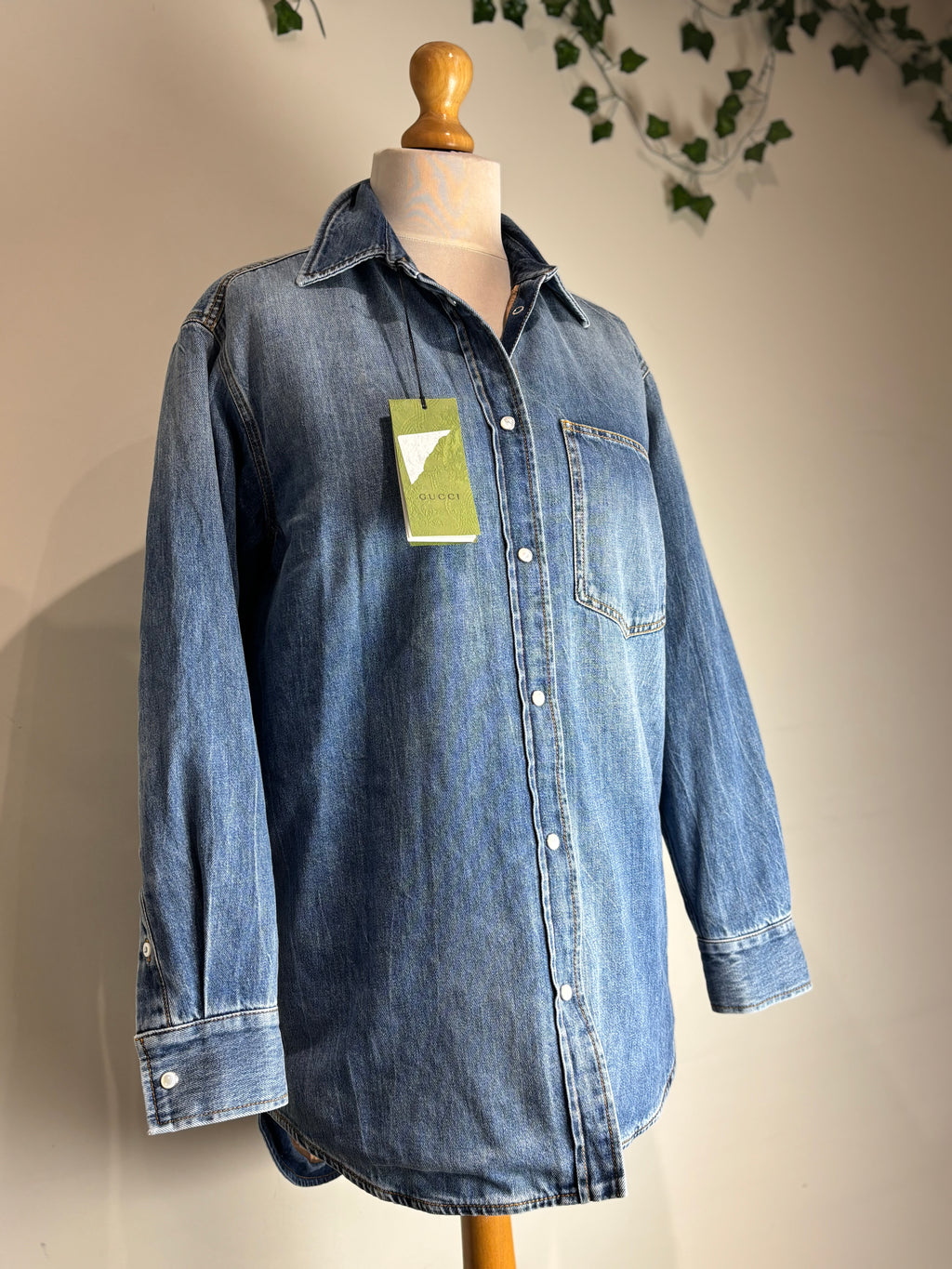 GUCCI Denim Long-Line Shirt
