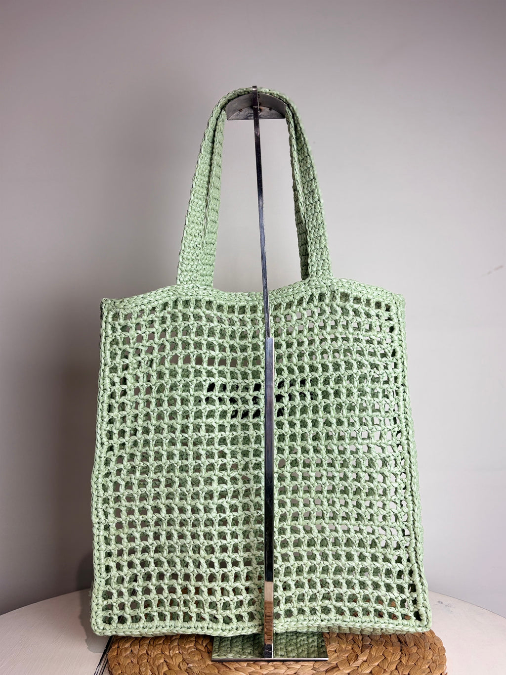 Prada Crochet Aqua Tote