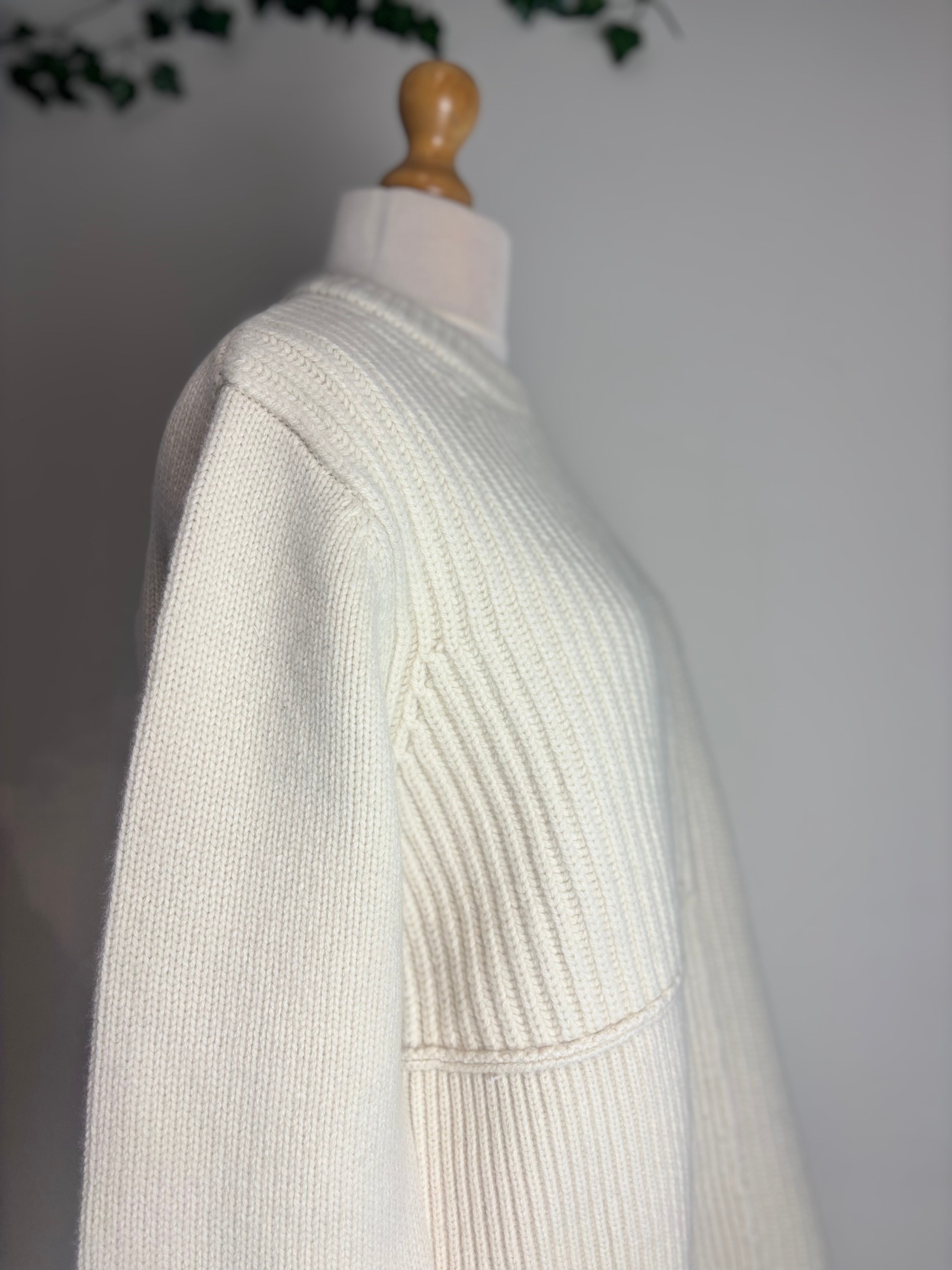 TOTEME Panelled Ribbed Cable Wool Jumper