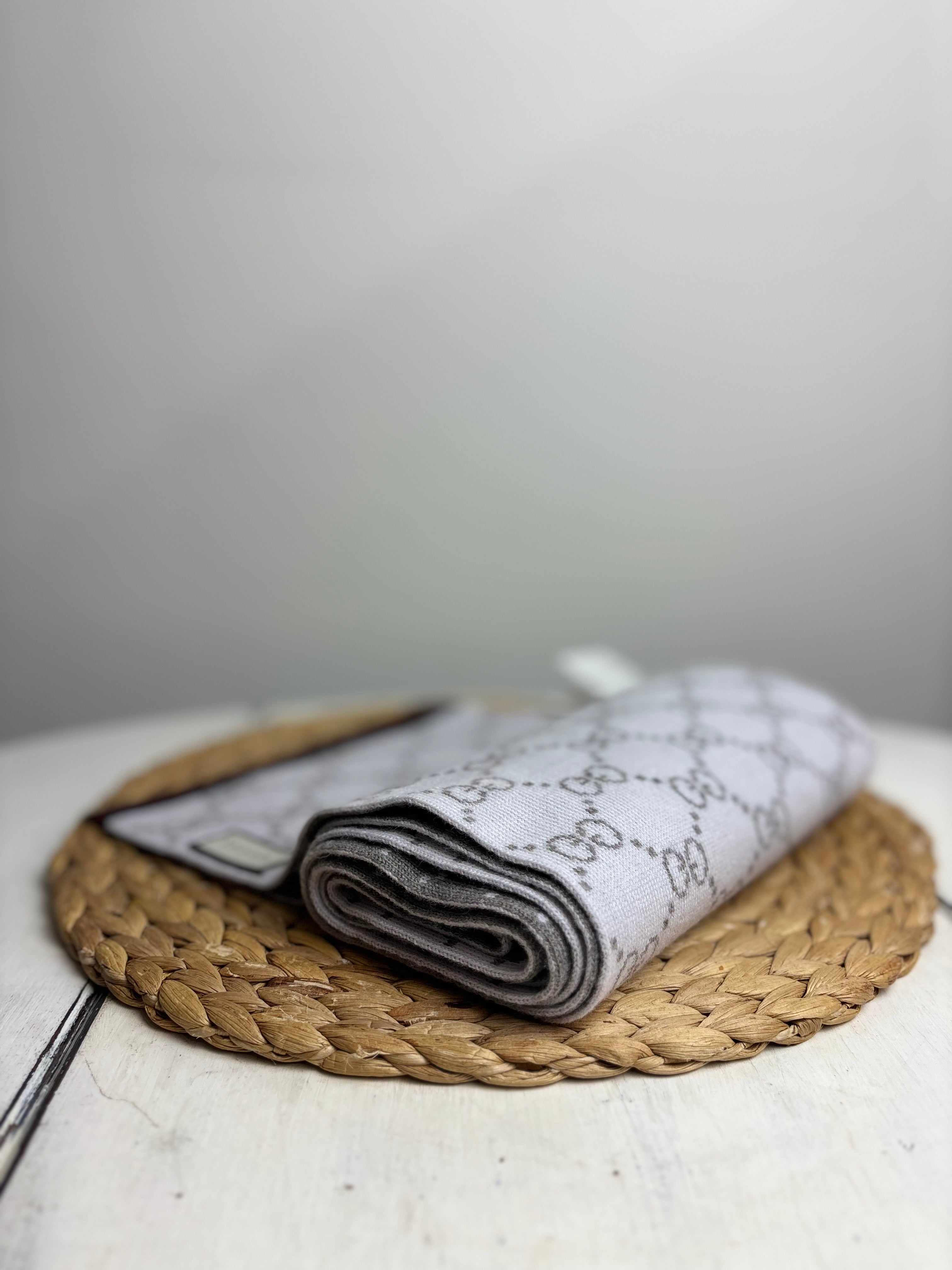 Gucci Wool Tricot GG Monogram Web Solange Scarf