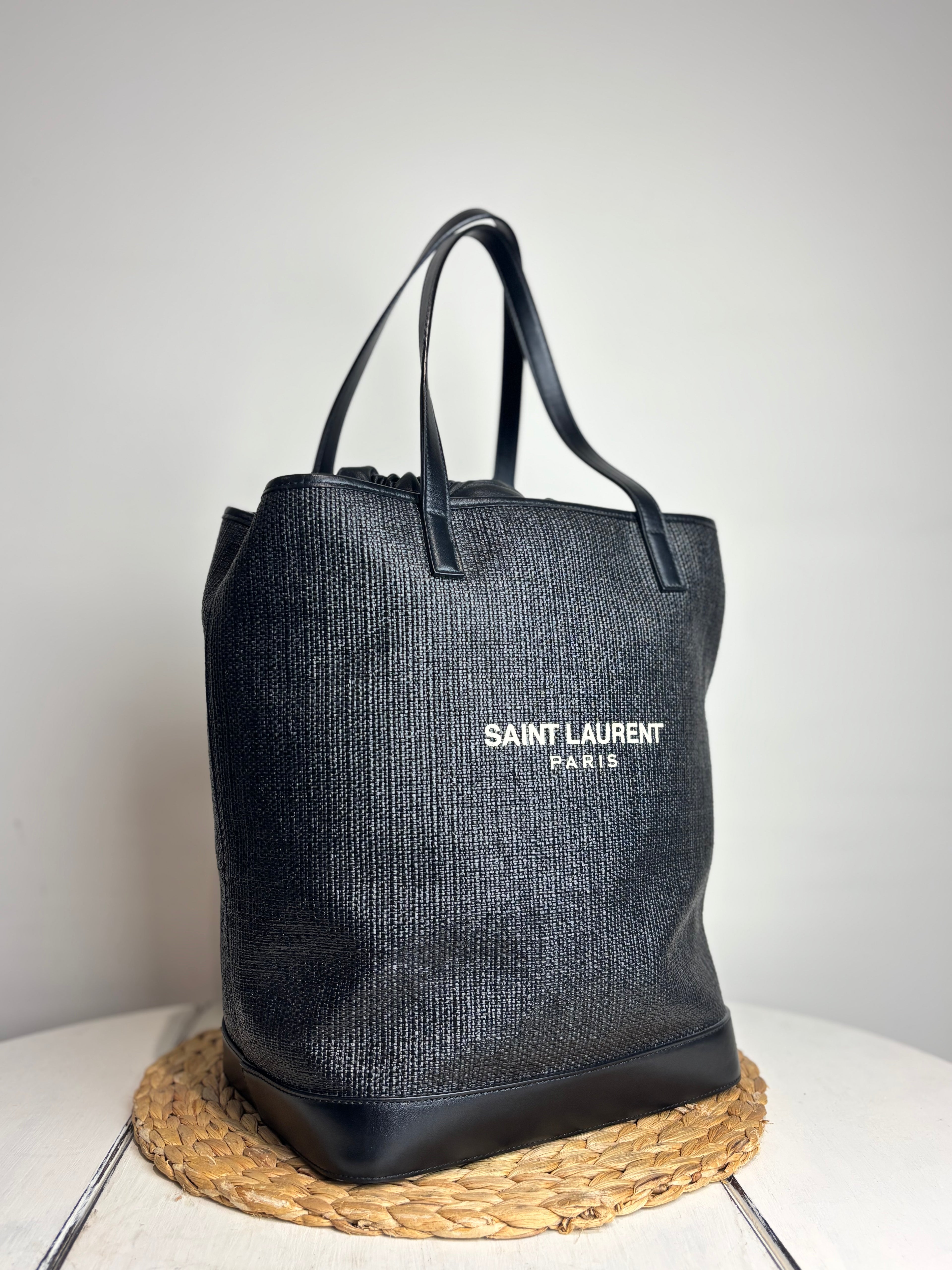 Yves Saint Laurent Teddy Drawstring Shopping Tote