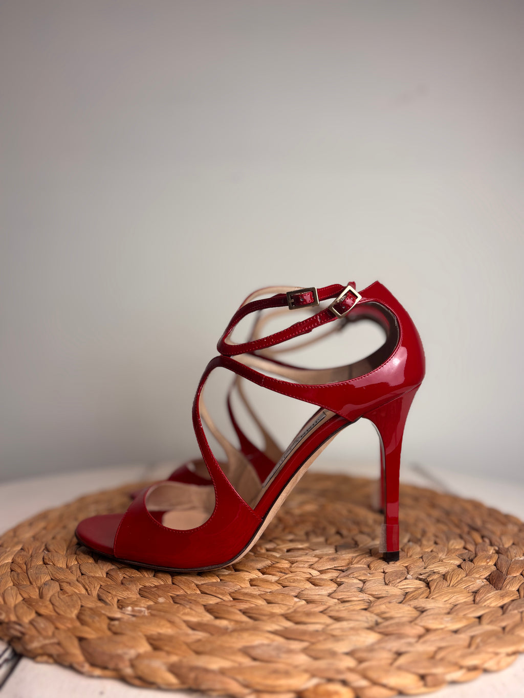 Jimmy Choo Azia Red Patent Leather Heels