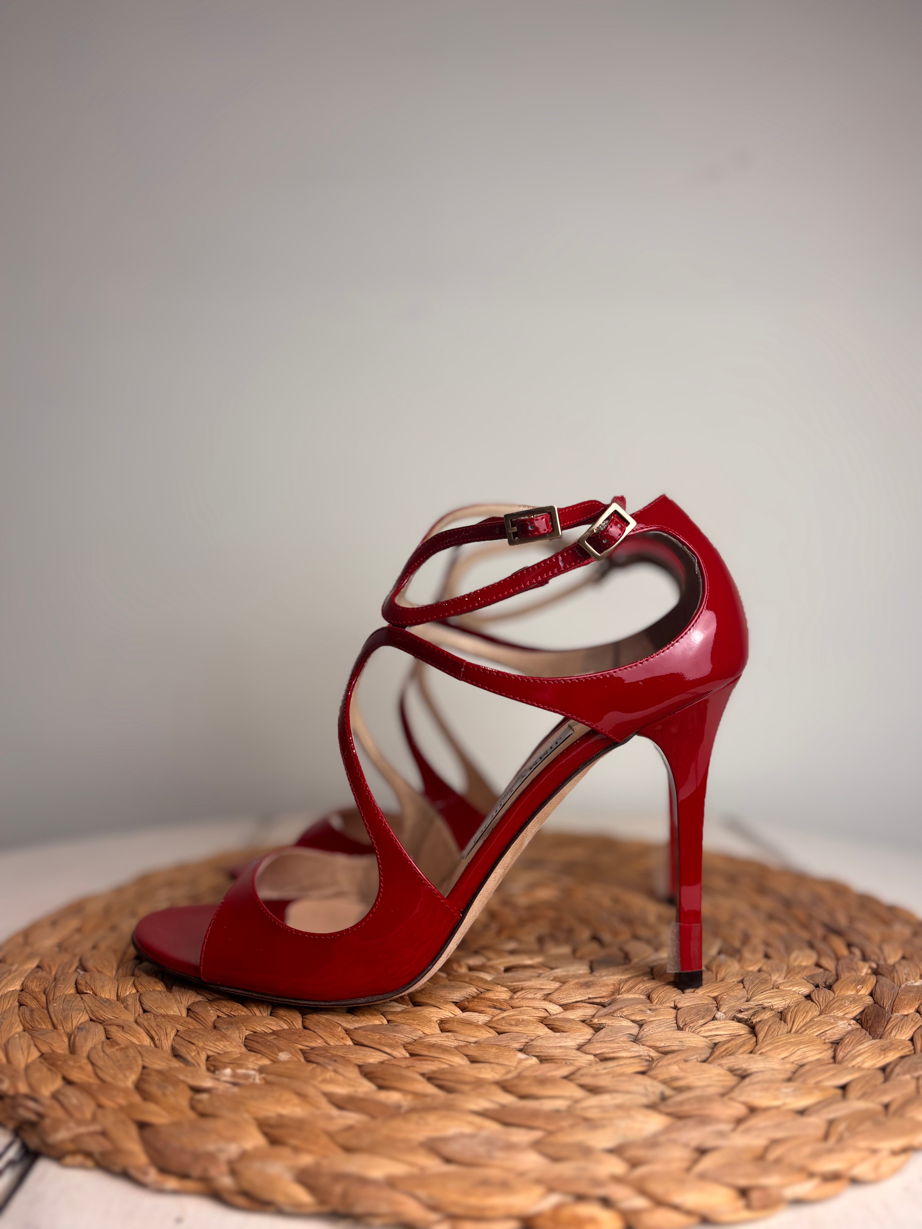 Jimmy Choo Azia Red Patent Leather Heels