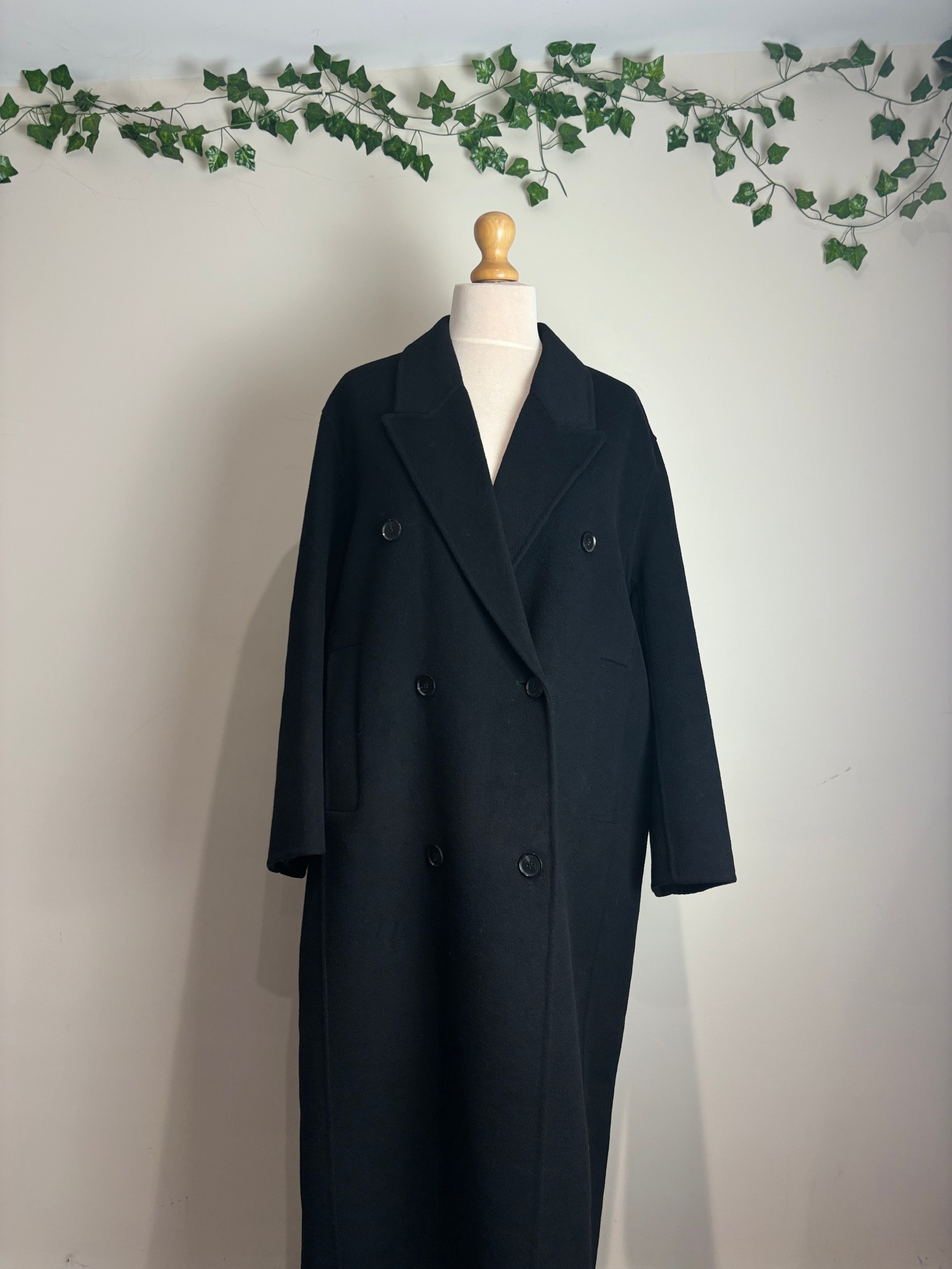 Zara Black Wool Mix Coat