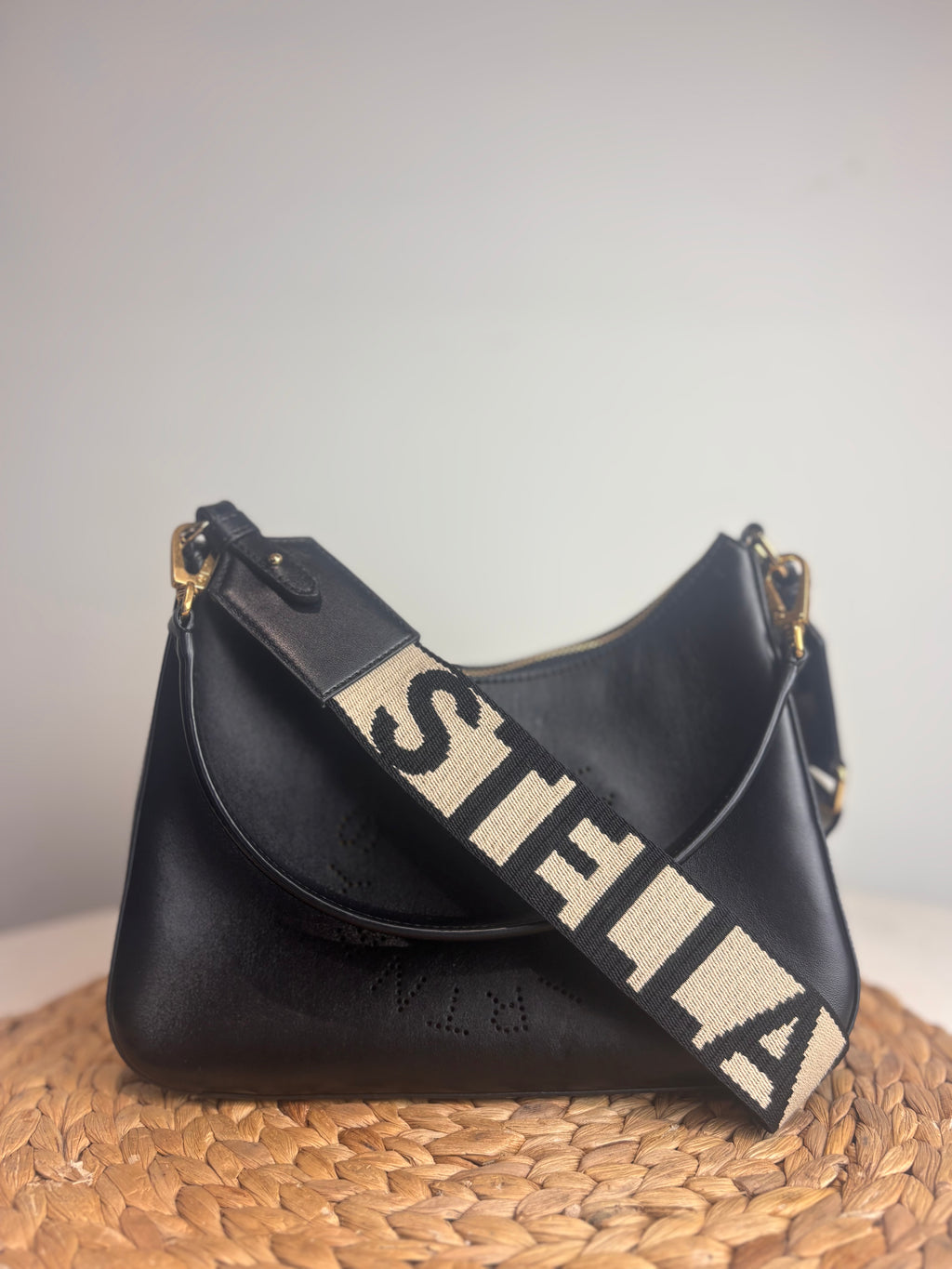 Stella McCartney Logo Small Leather Shoulder Bag (Alter Mat Vegan Leather)