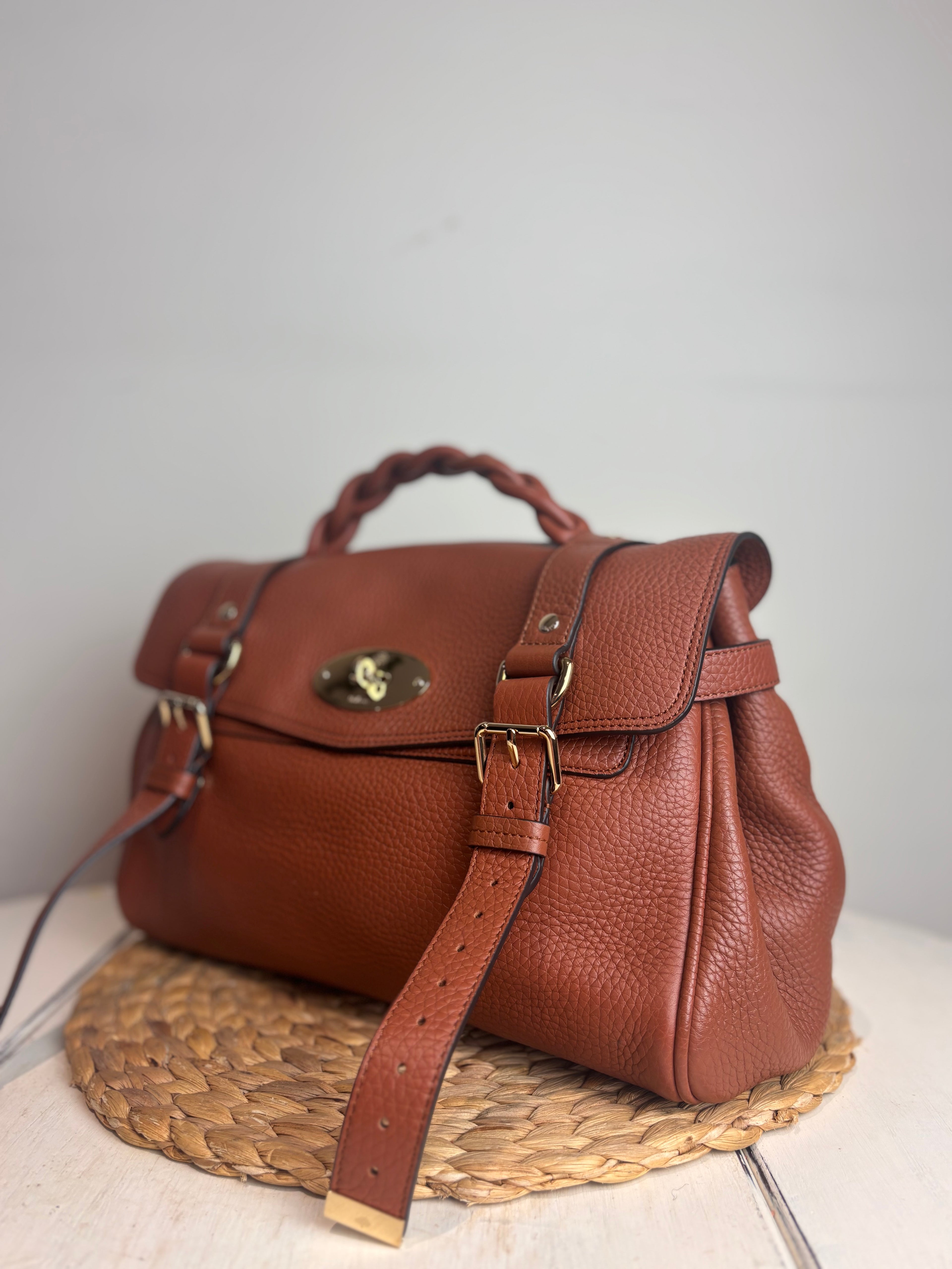 Mulberry Alexa Icon in Bright Oak Heavy Grain
