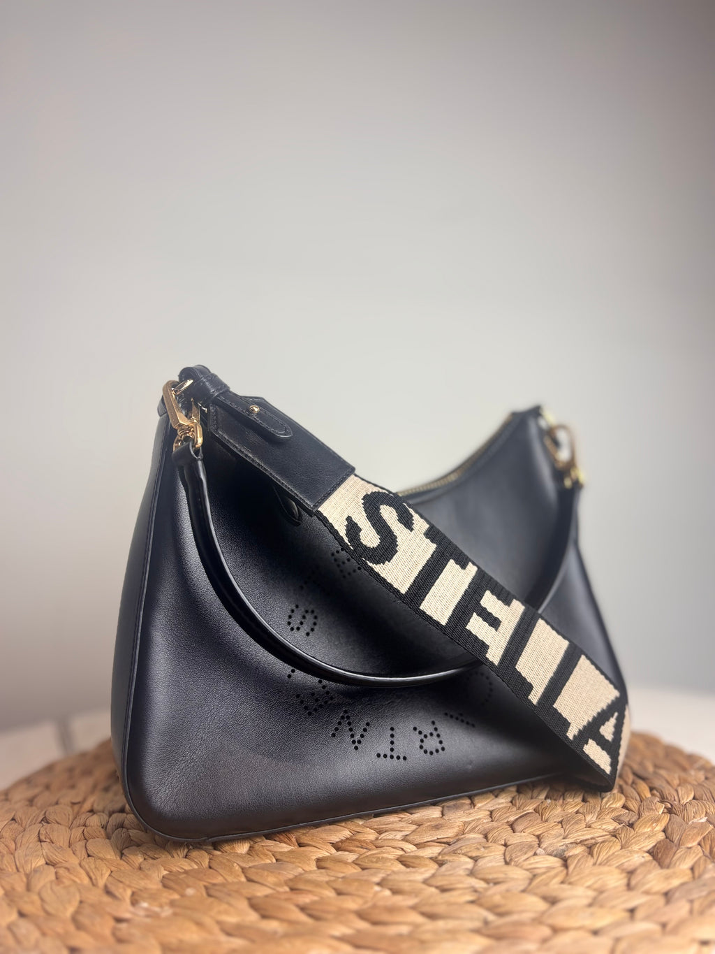 Stella McCartney Logo Small Leather Shoulder Bag (Alter Mat Vegan Leather)