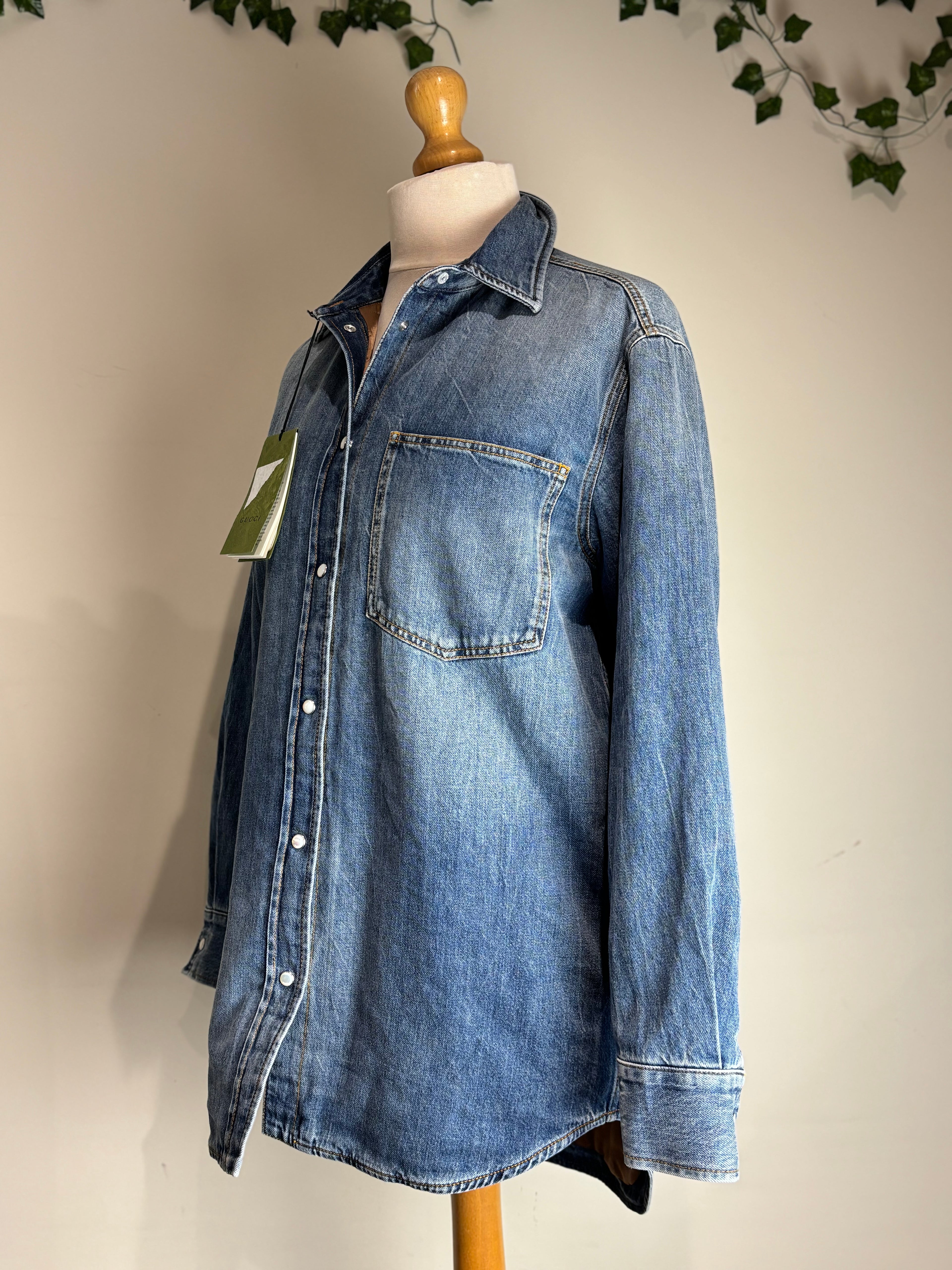 GUCCI Denim Long-Line Shirt