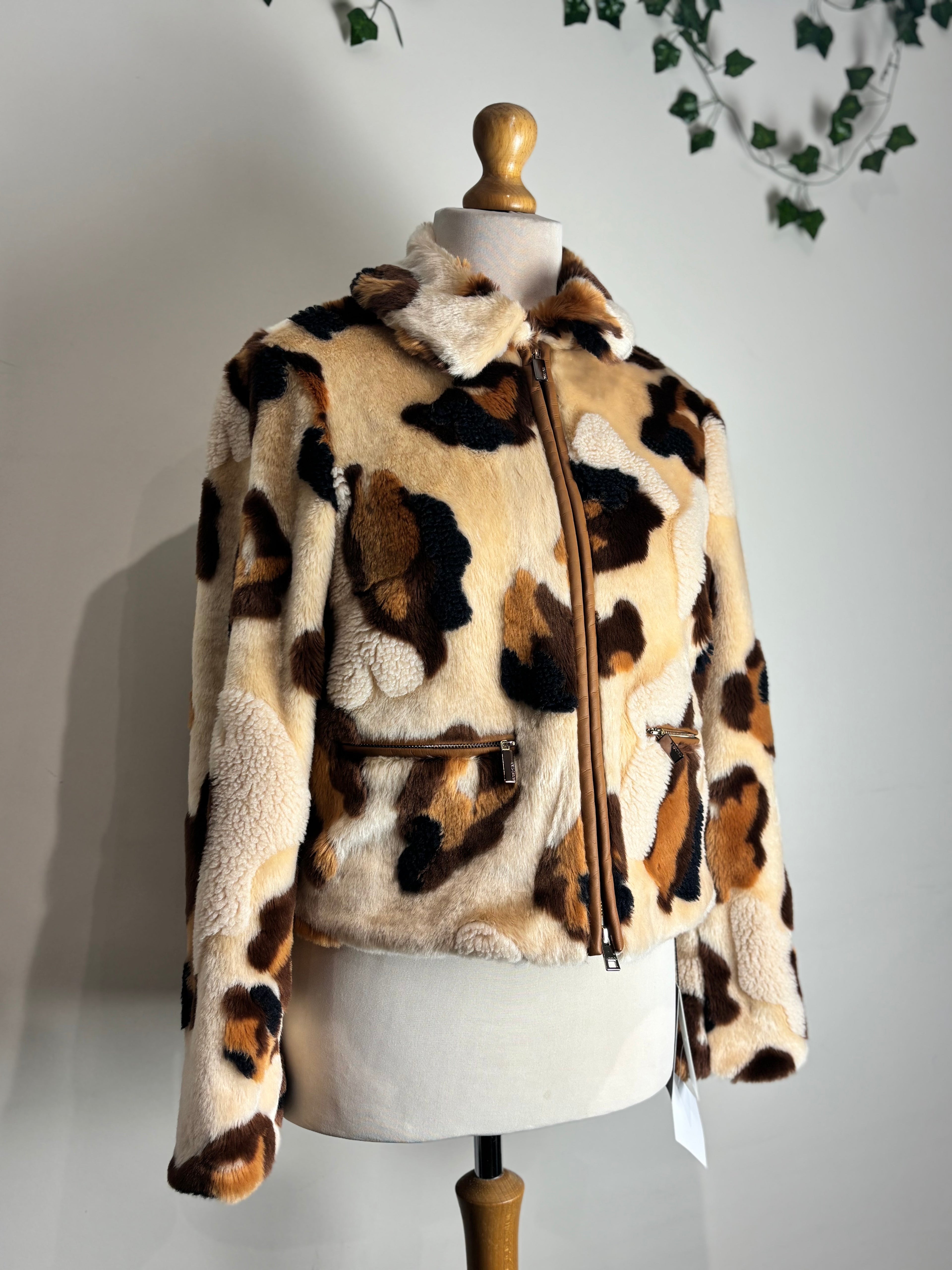 Marc Cain Animal Print Teddy Coat
