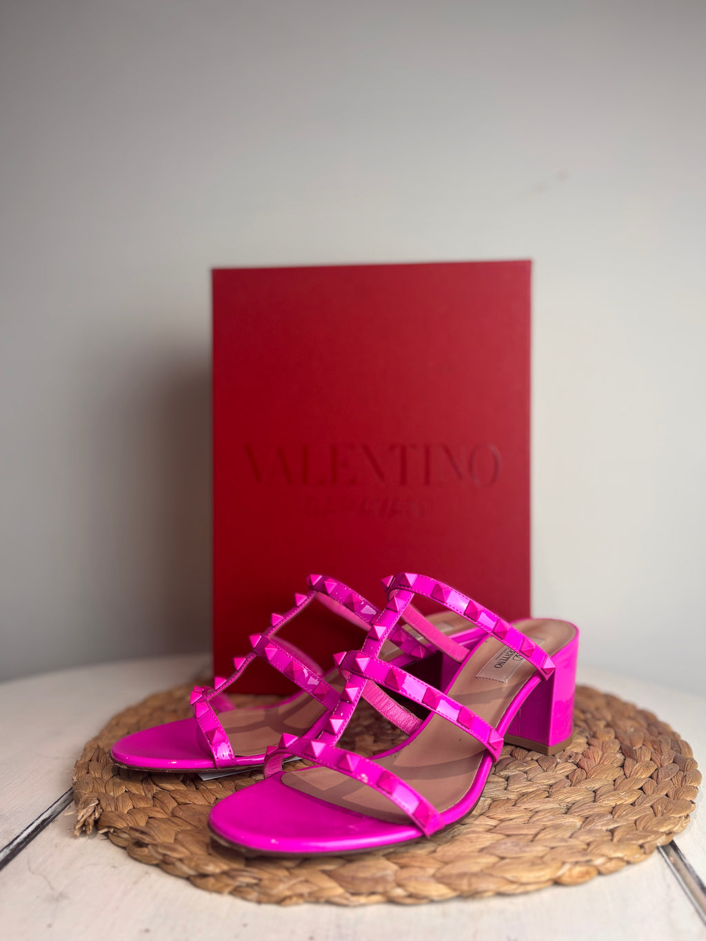 Valentino Garavani Rockstud 60 Patent Leather Mules
