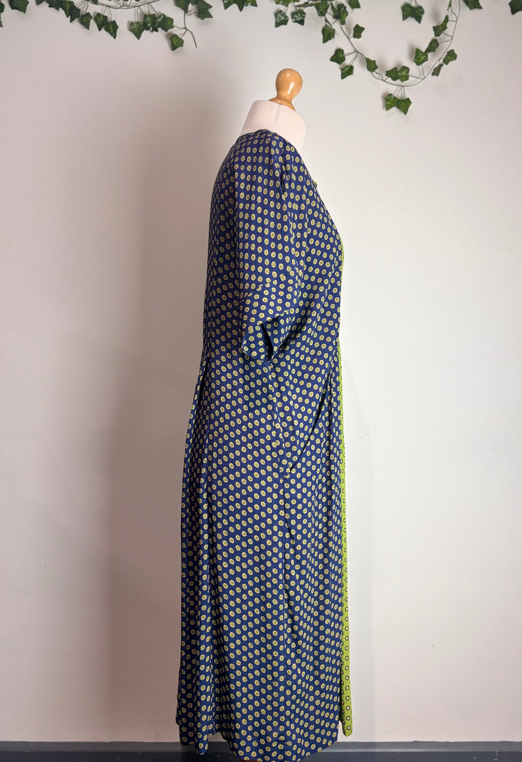 Toast Navy & Green Colour-Block Shift Dress