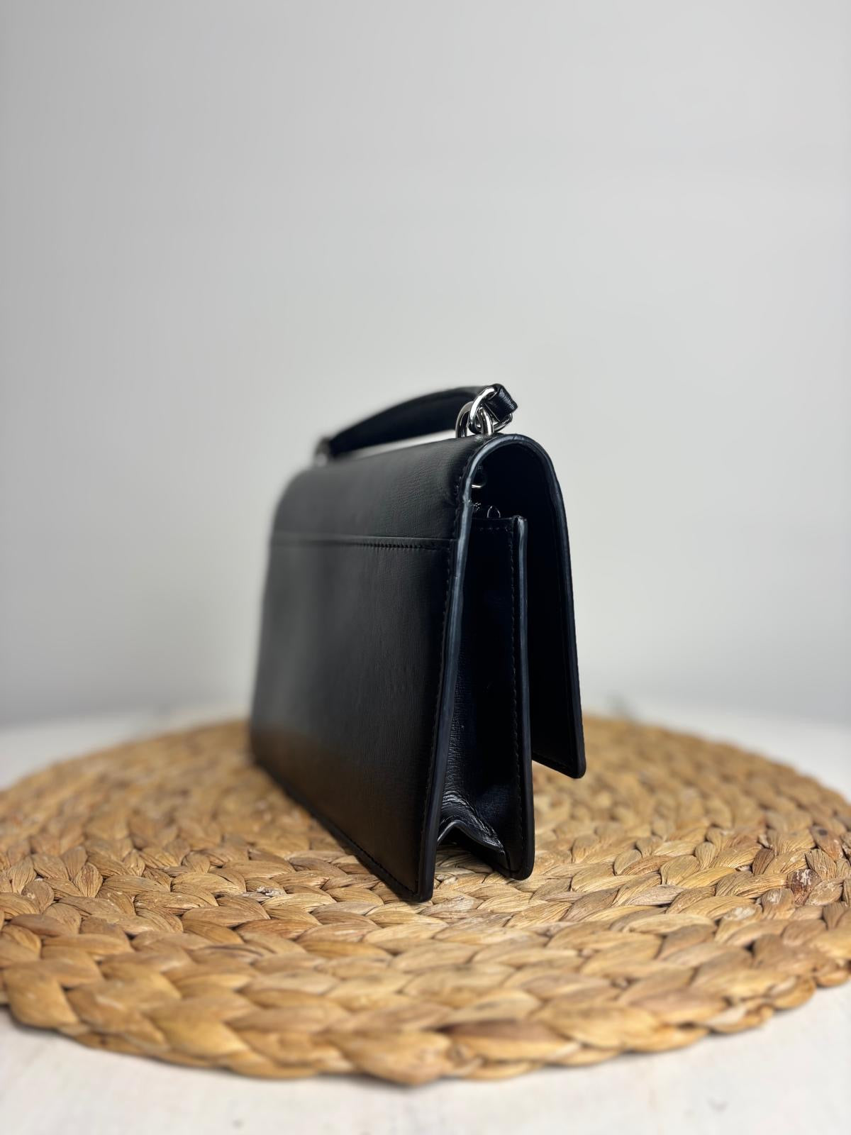 YSL Black Sunset Top Handle Chain Wallet