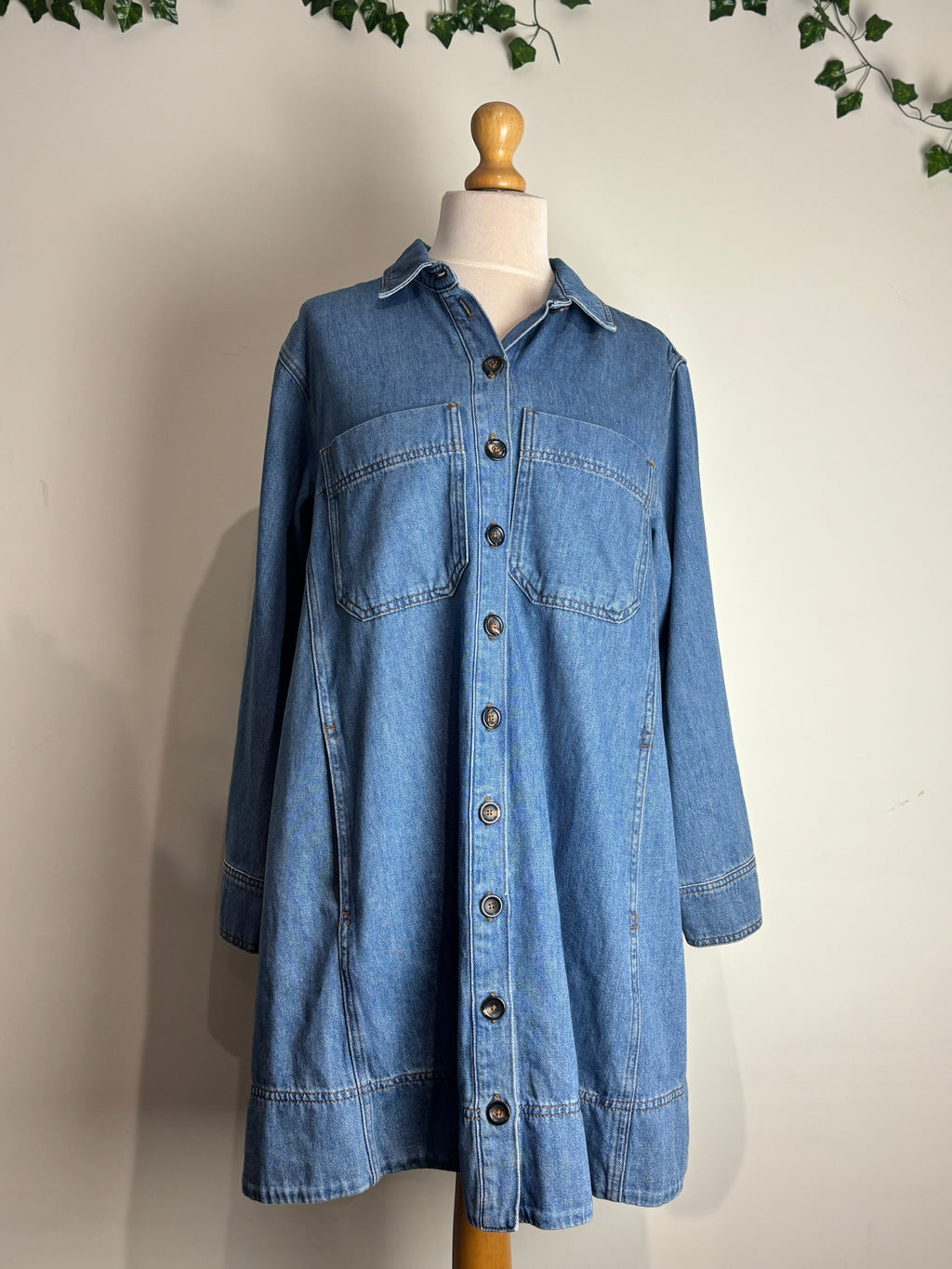 ME+EM Relaxed Denim Shirt Dress