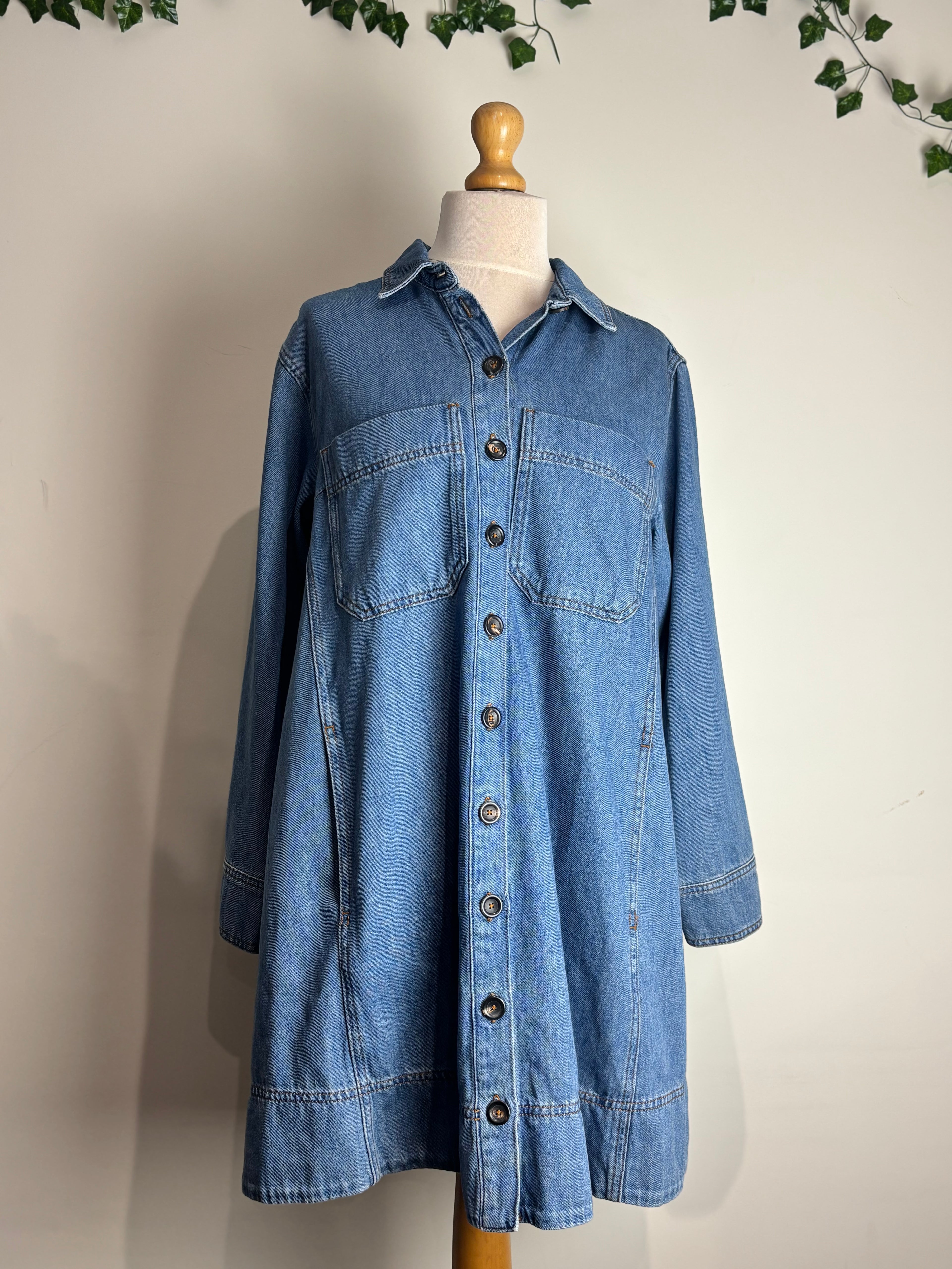 ME+EM Relaxed Denim Shirt Dress