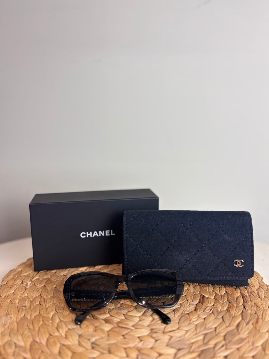 Chanel Butterfly Gold Scalloped Edge Sunglasses