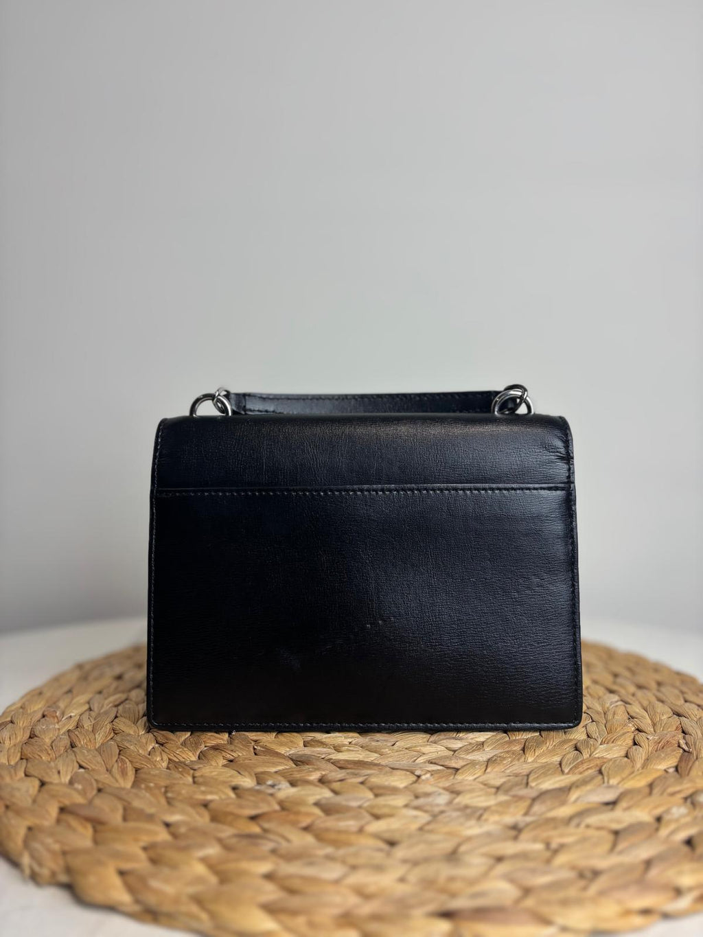 YSL Black Sunset Top Handle Chain Wallet