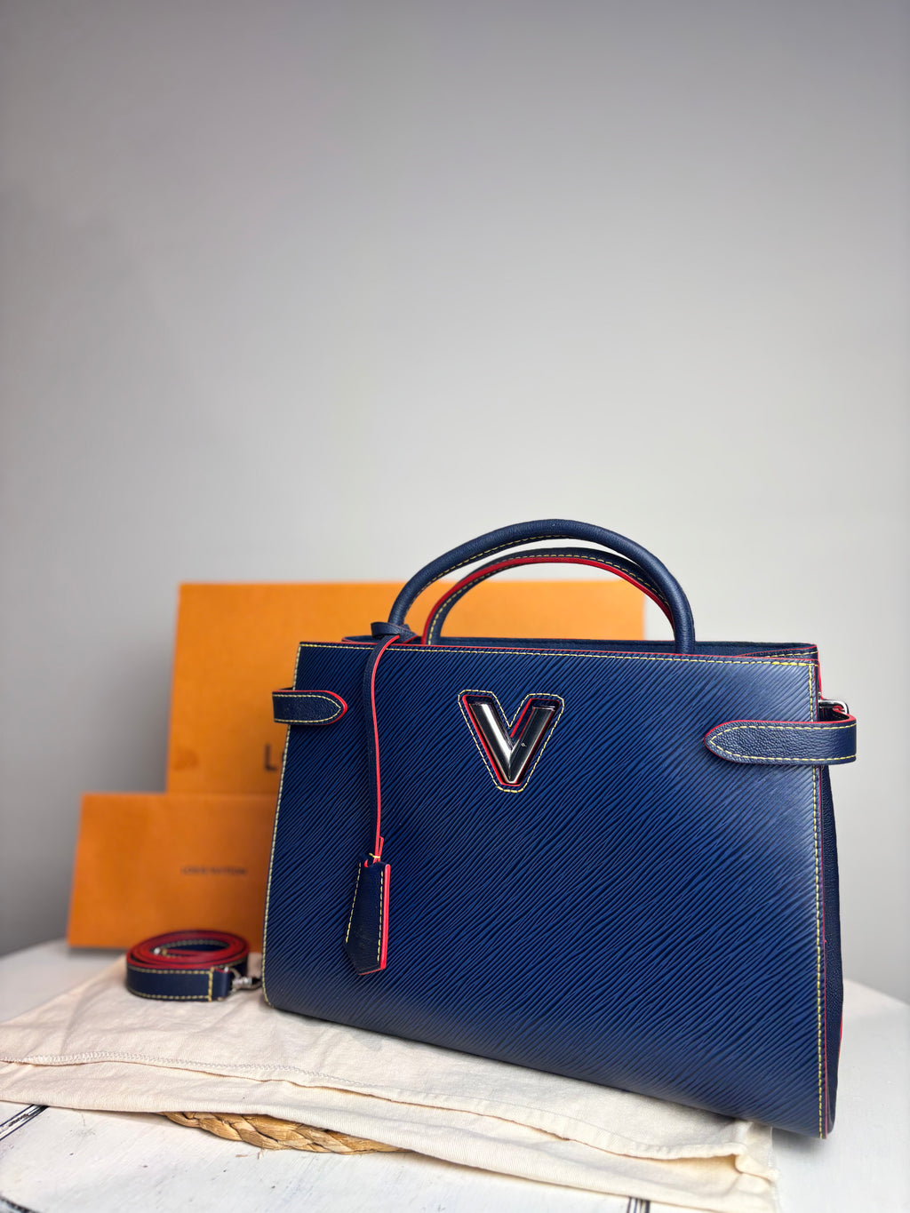 Louis Vuitton Navy Epi Twist Tote