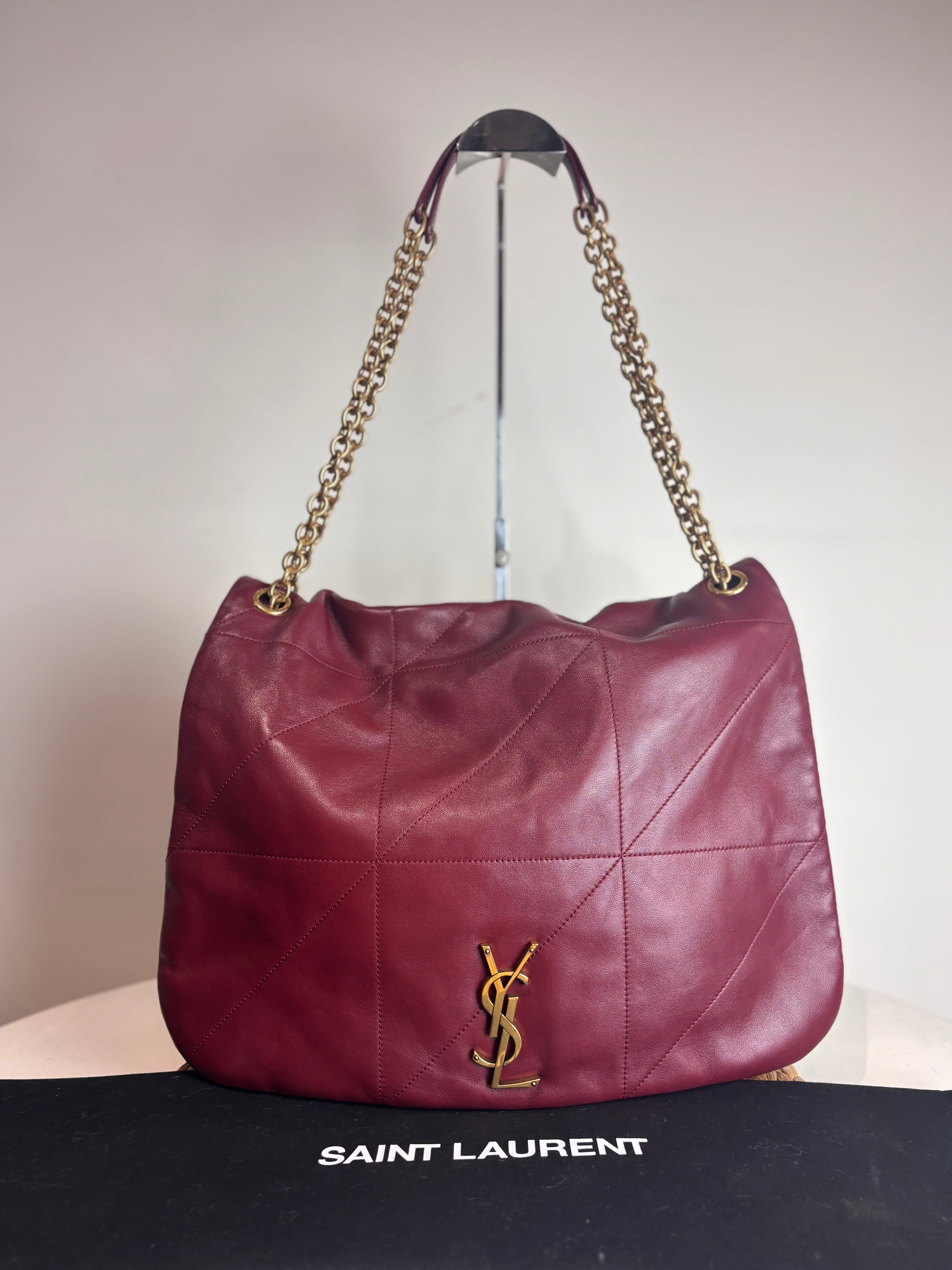 YSL Jamie 4.3 Bordeaux Red Nappa Leather Shoulder Bag (Large)