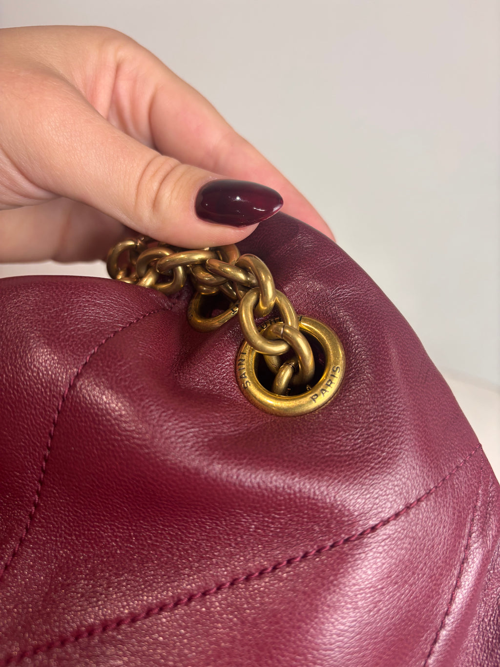 YSL Jamie 4.3 Bordeaux Red Nappa Leather Shoulder Bag (Large)