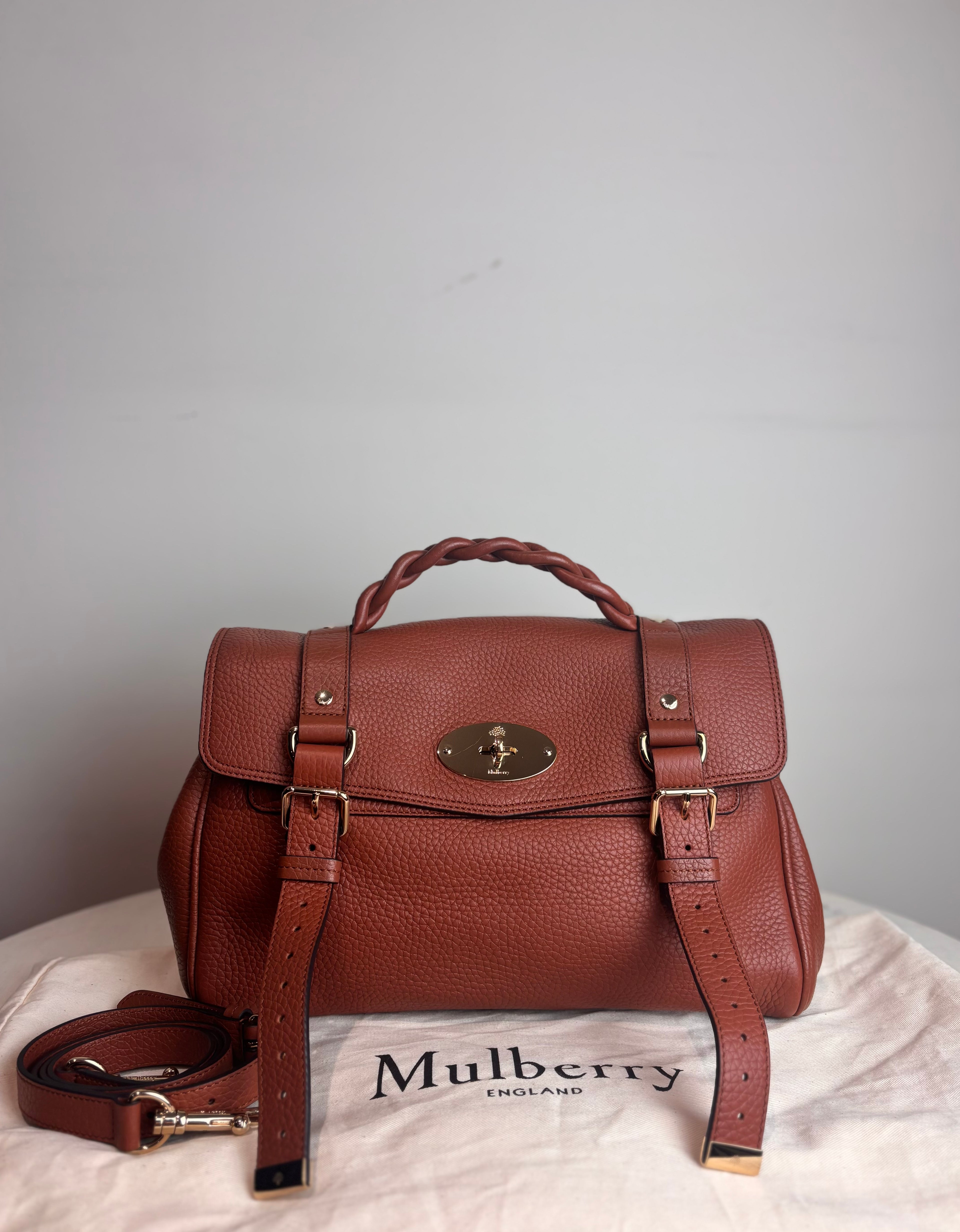 Mulberry Alexa Icon in Bright Oak Heavy Grain