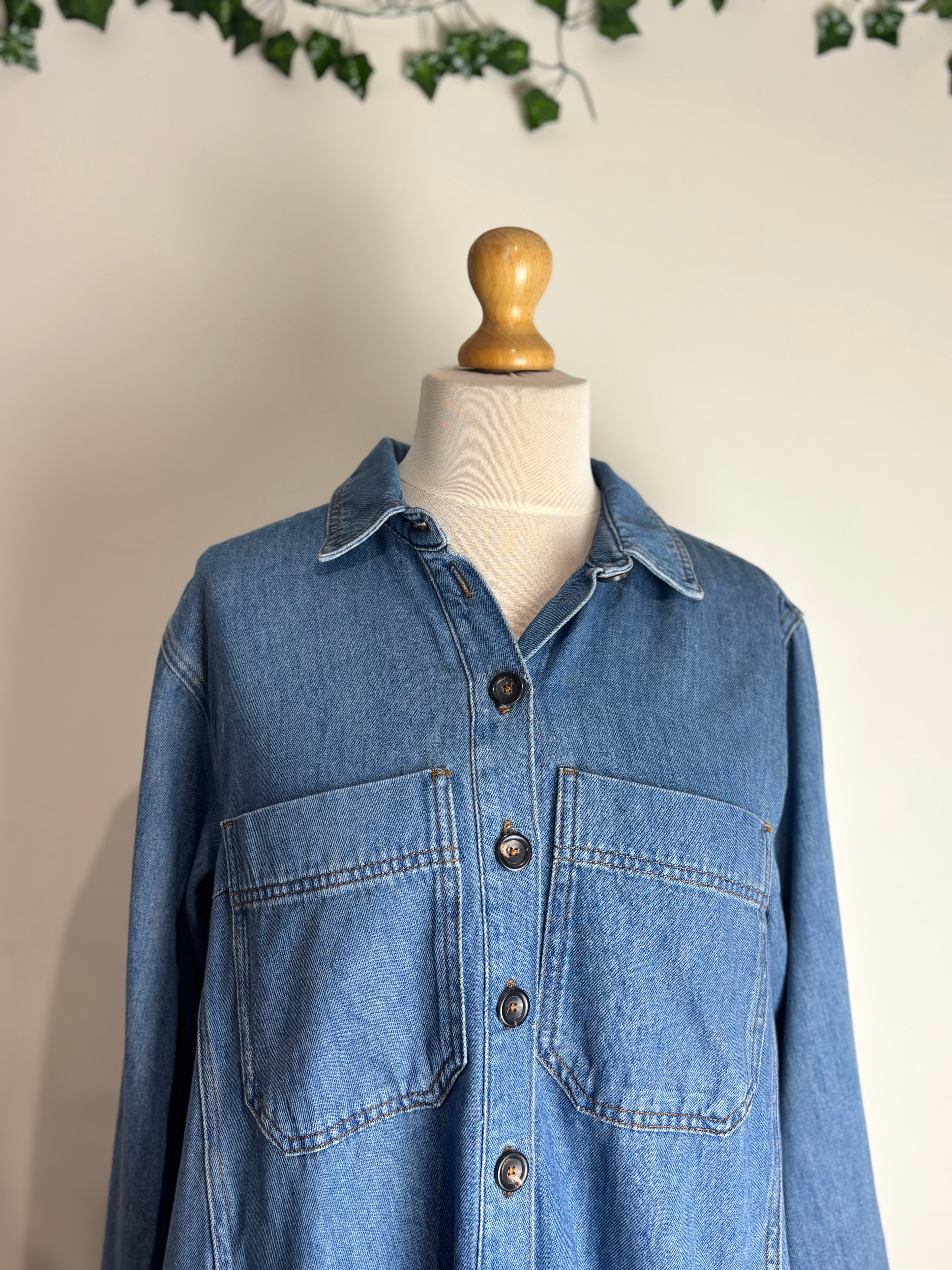 ME+EM Relaxed Denim Shirt Dress