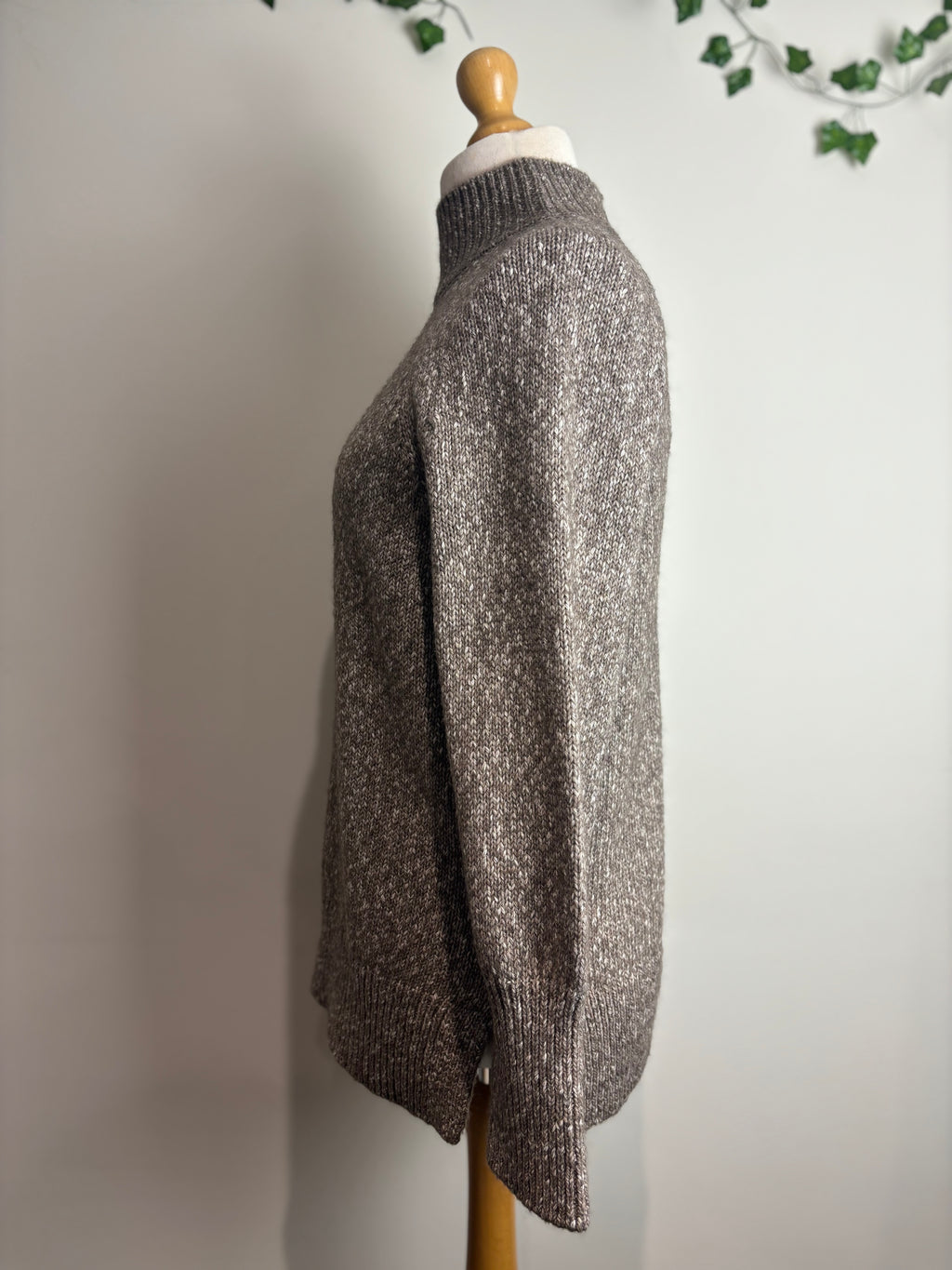 Whistles Oatmeal Flecked Button Back Knit