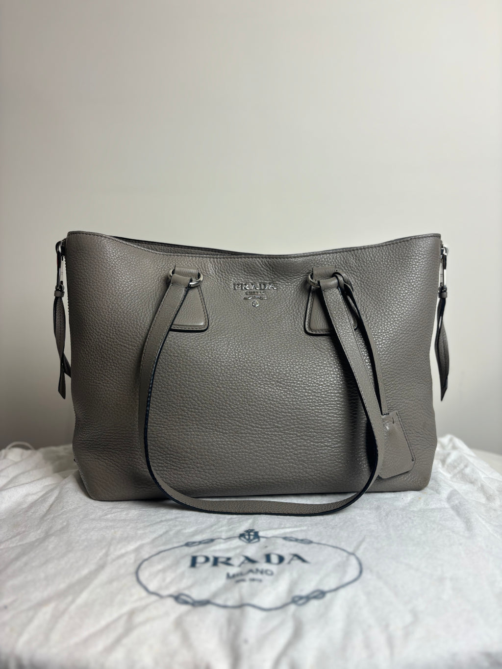 Prada Vitello Daino Zip Tote