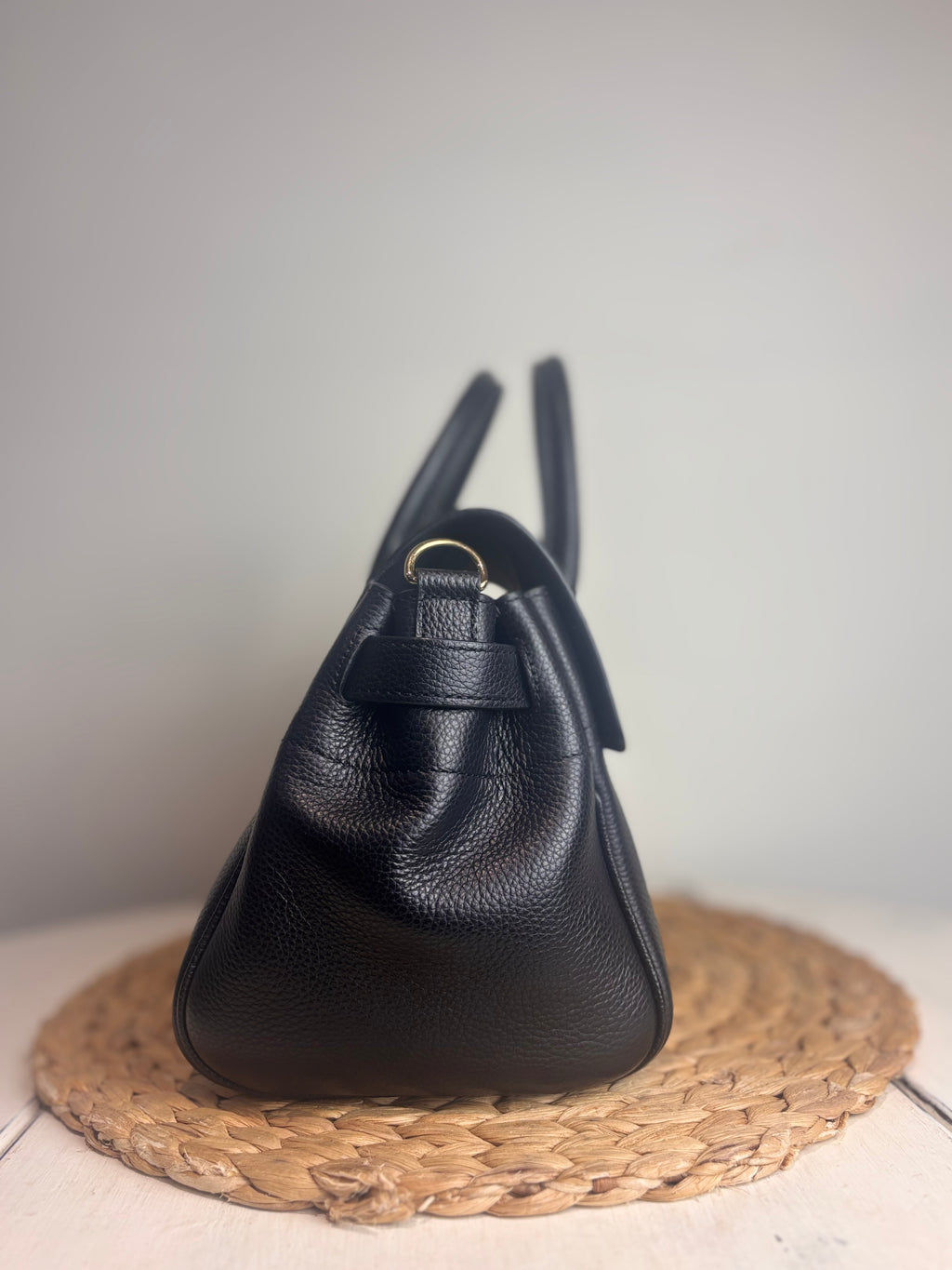 Mulberry Bayswater Satchel in Black Grained Leather