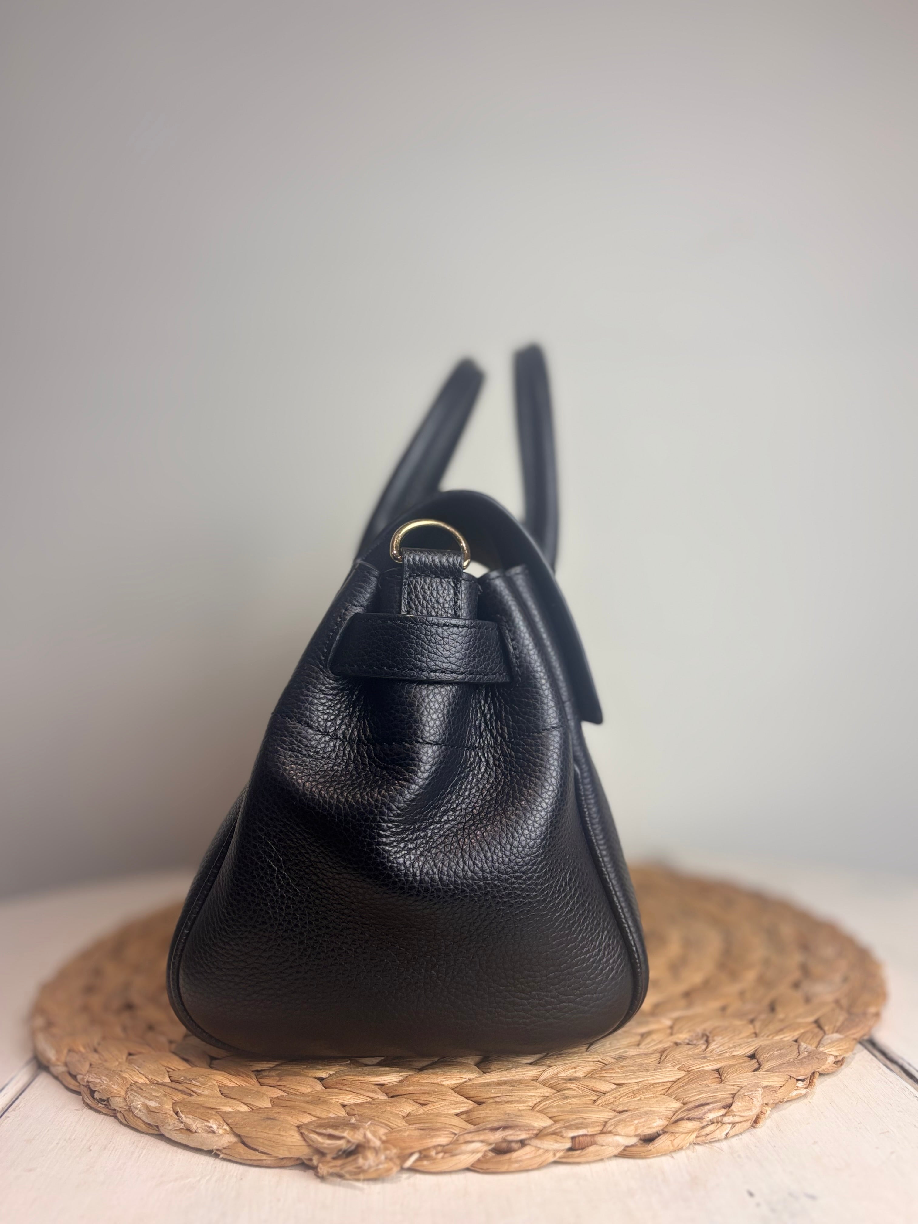 Mulberry Bayswater Satchel in Black Grained Leather