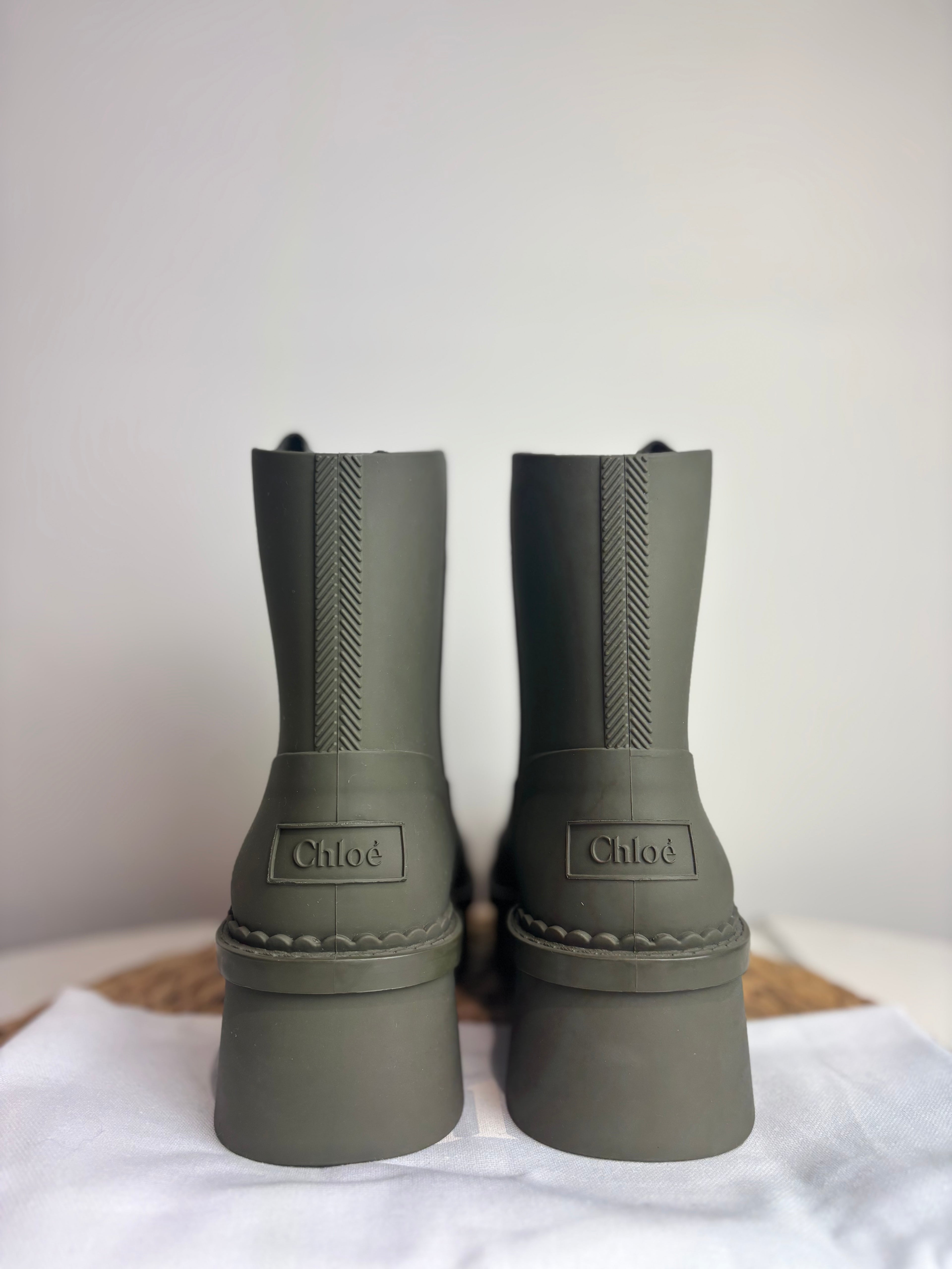 Chloé Raina Olive Rain Boots