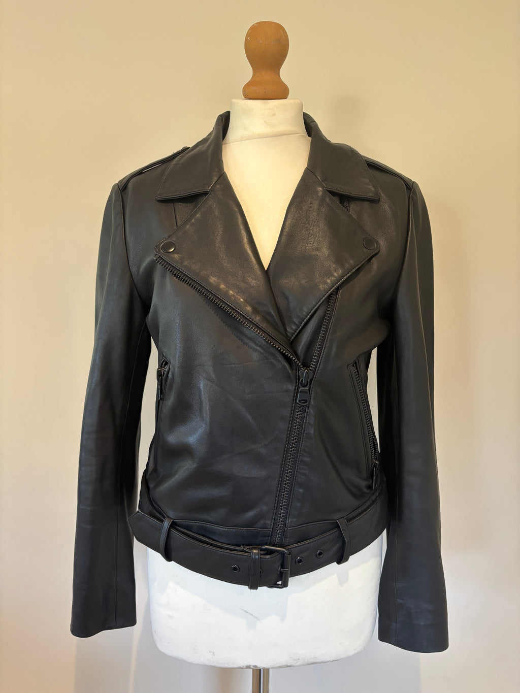 Hush Black Leather Biker Jacket