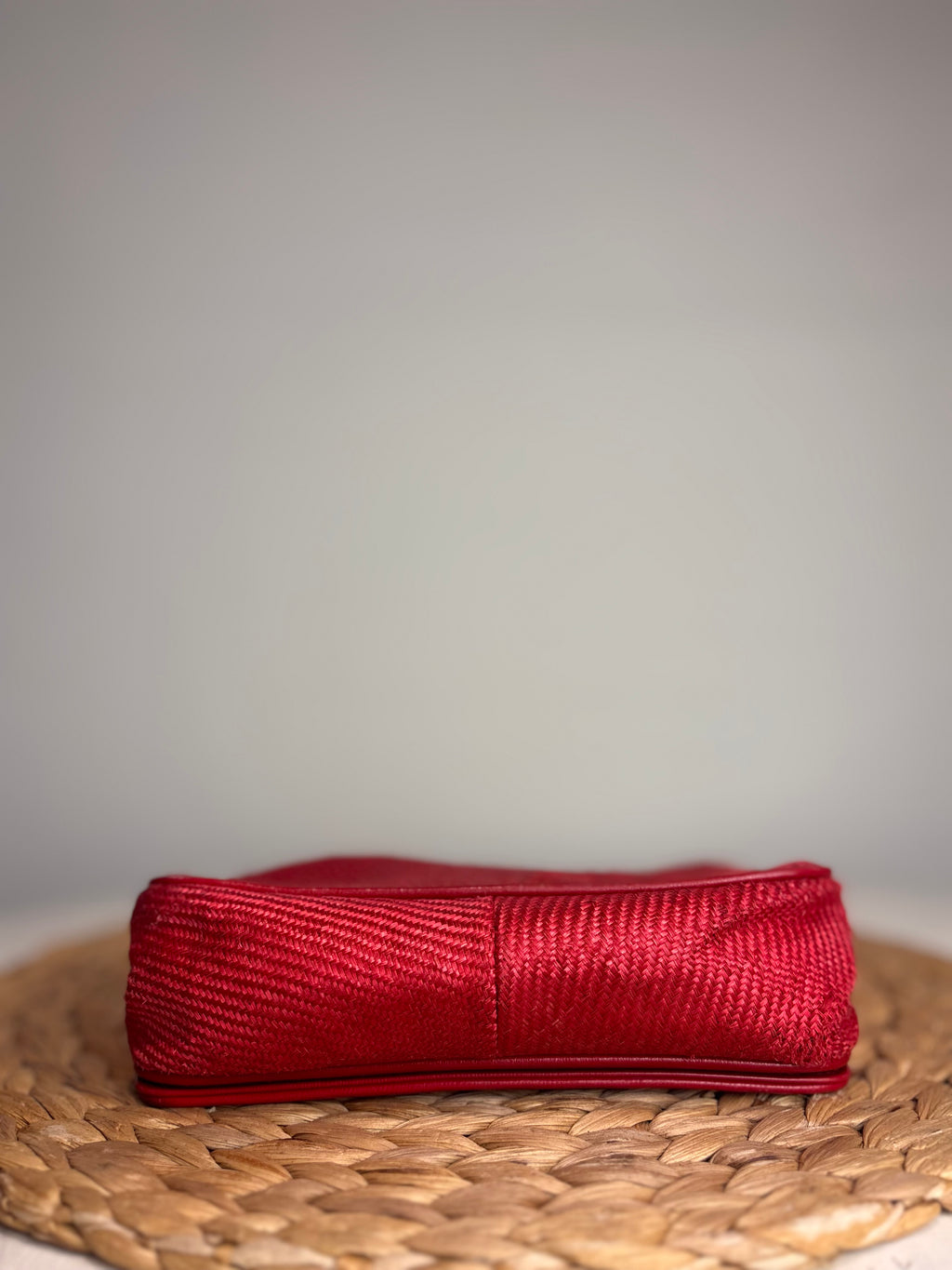 Chanel Red Raffia Mania Shoulder Bag (22K-24K Gold Hardware)