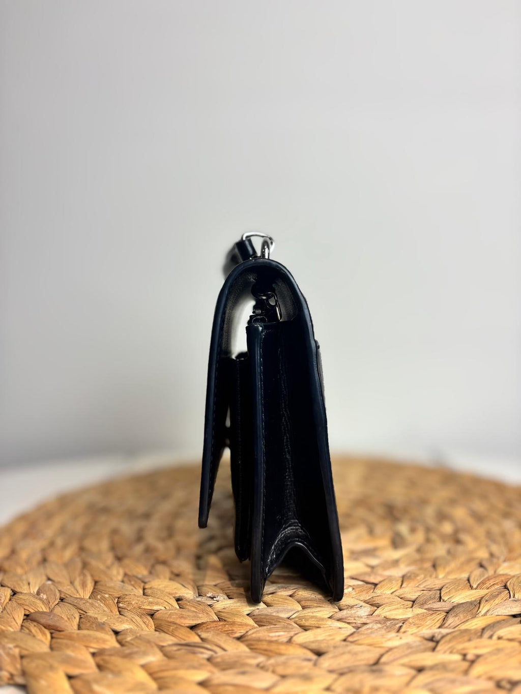 YSL Black Sunset Top Handle Chain Wallet