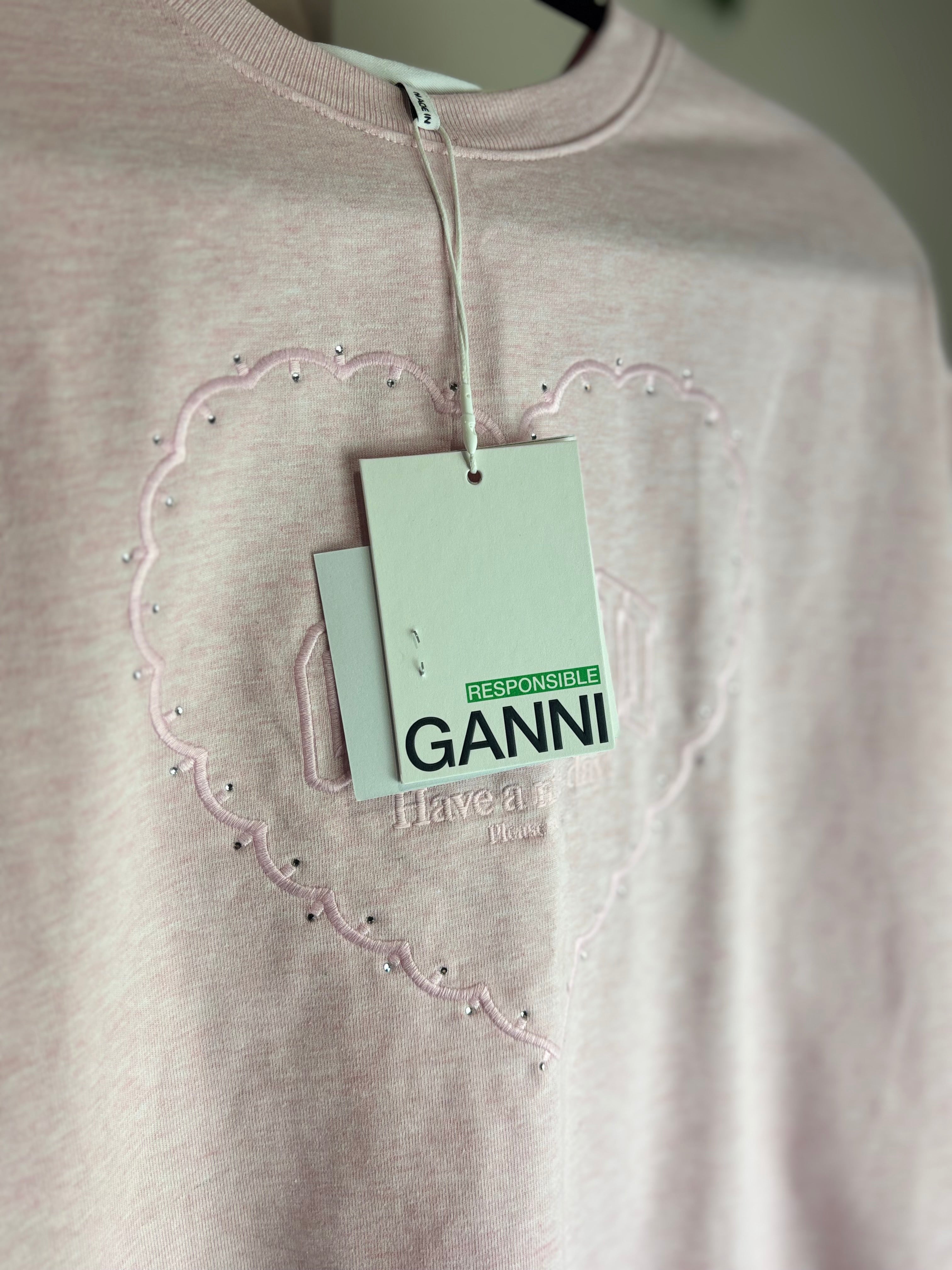 GANNI Baby Pink "Have a Nice Day!" Tee