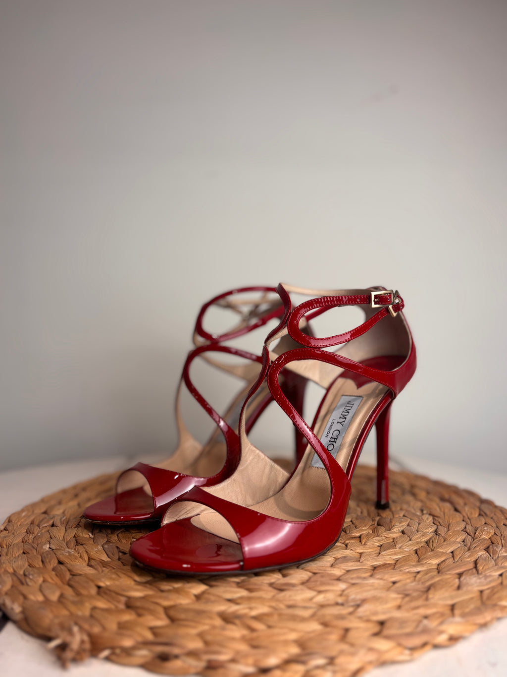 Jimmy Choo Azia Red Patent Leather Heels