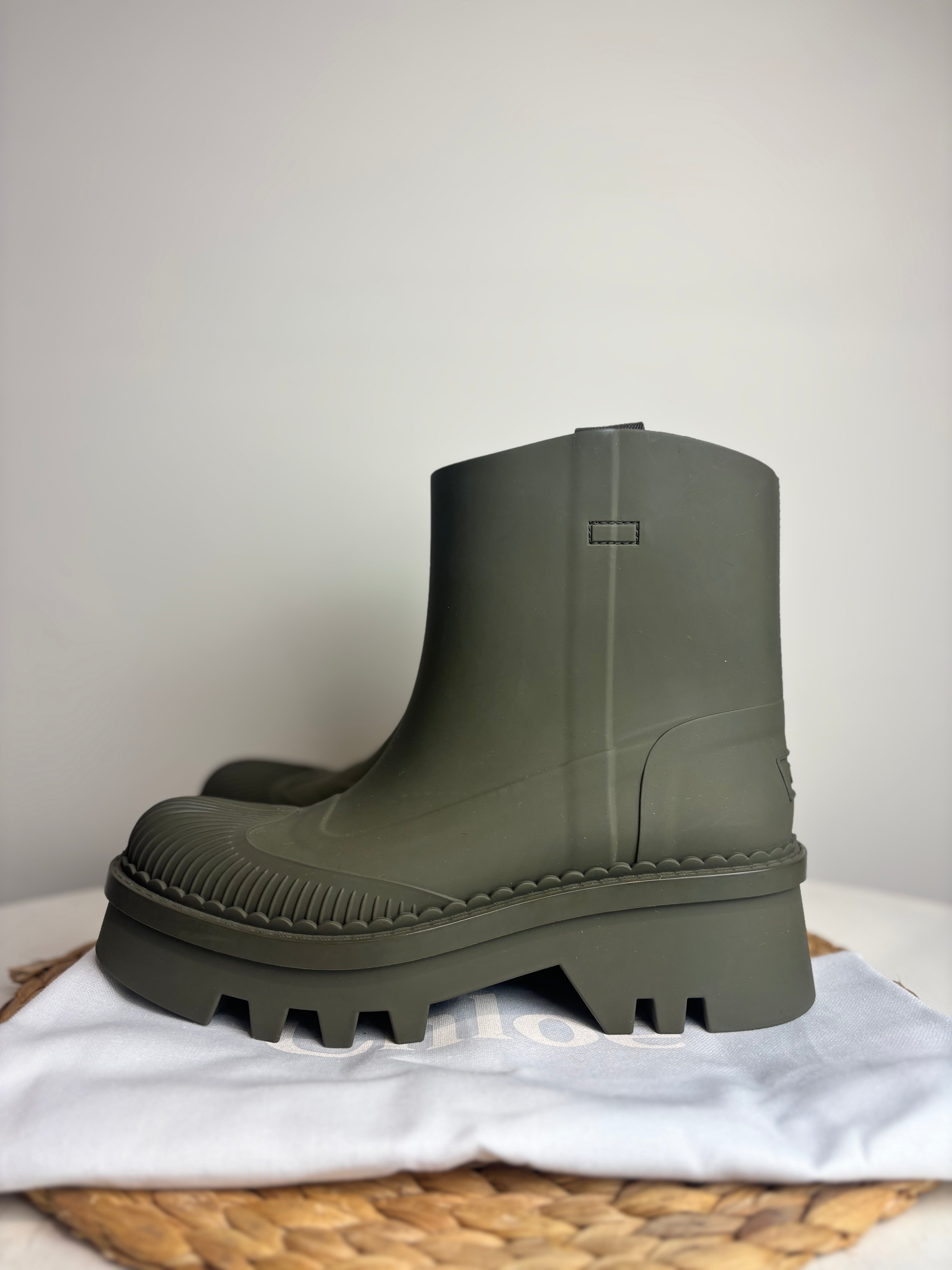 Chloé Raina Olive Rain Boots