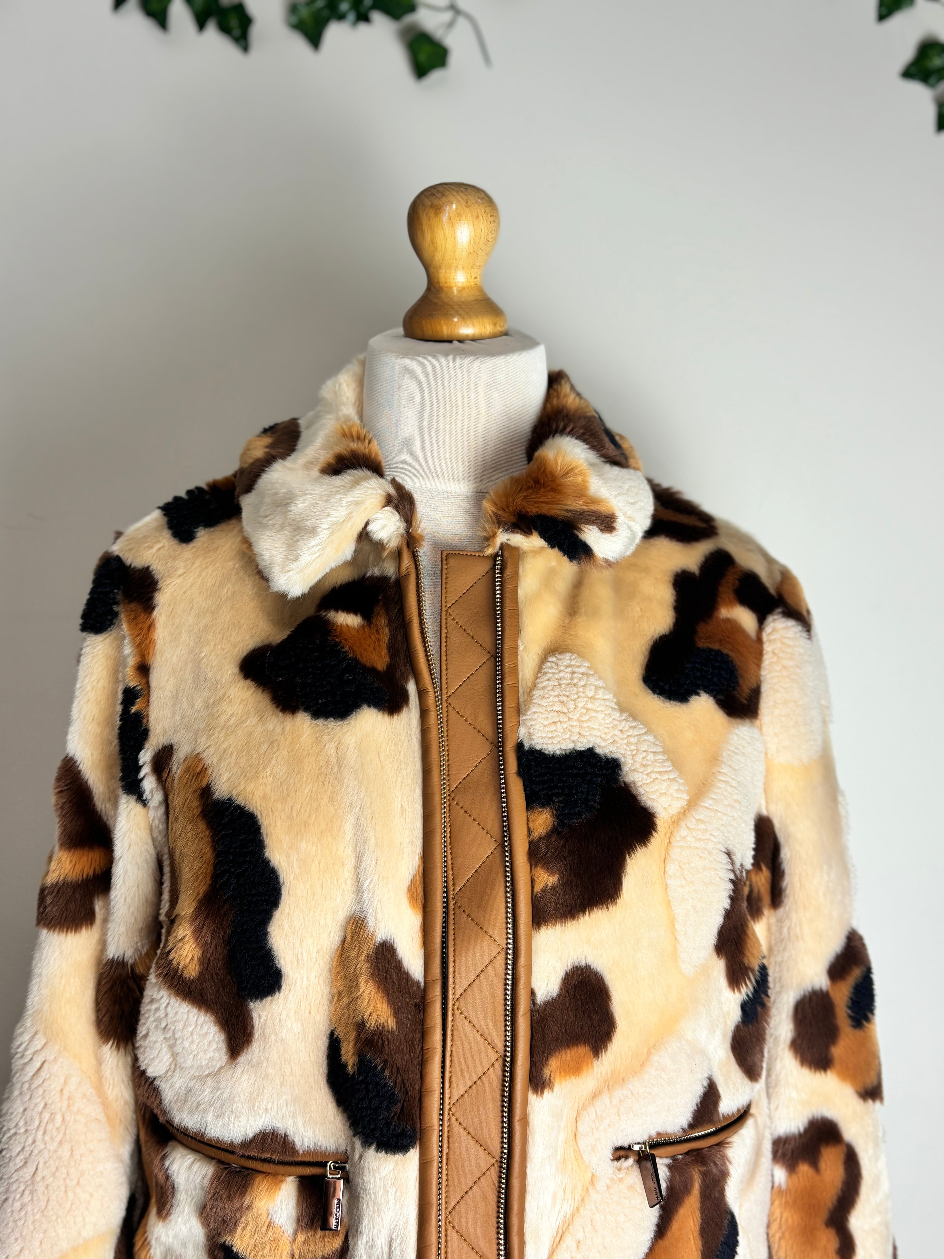 Marc Cain Animal Print Teddy Coat
