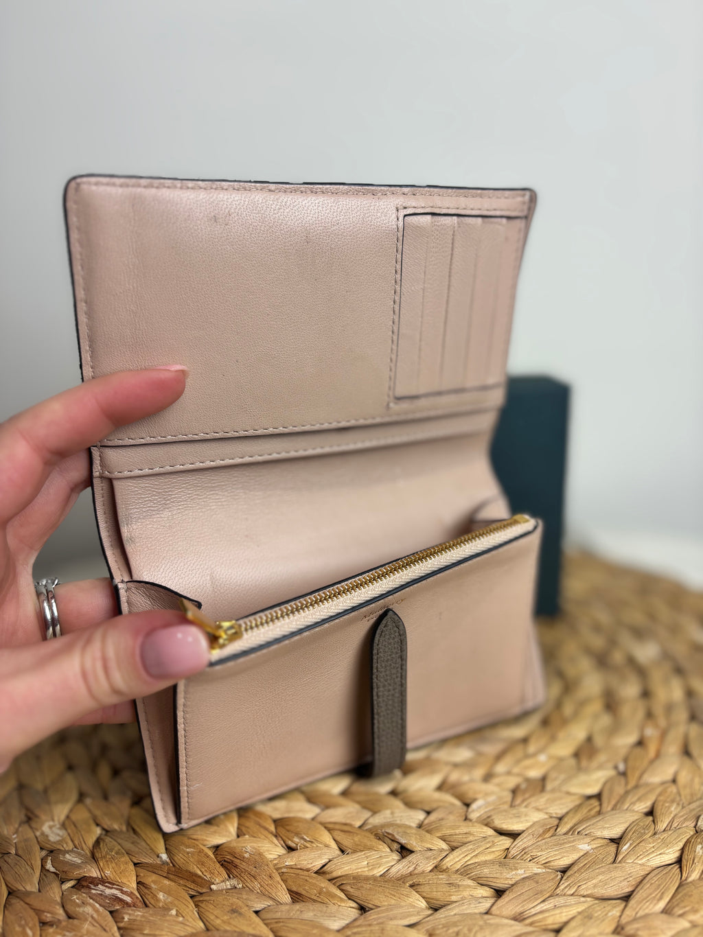 Mulberry Tree Crossgrain Leather Purse in Clay