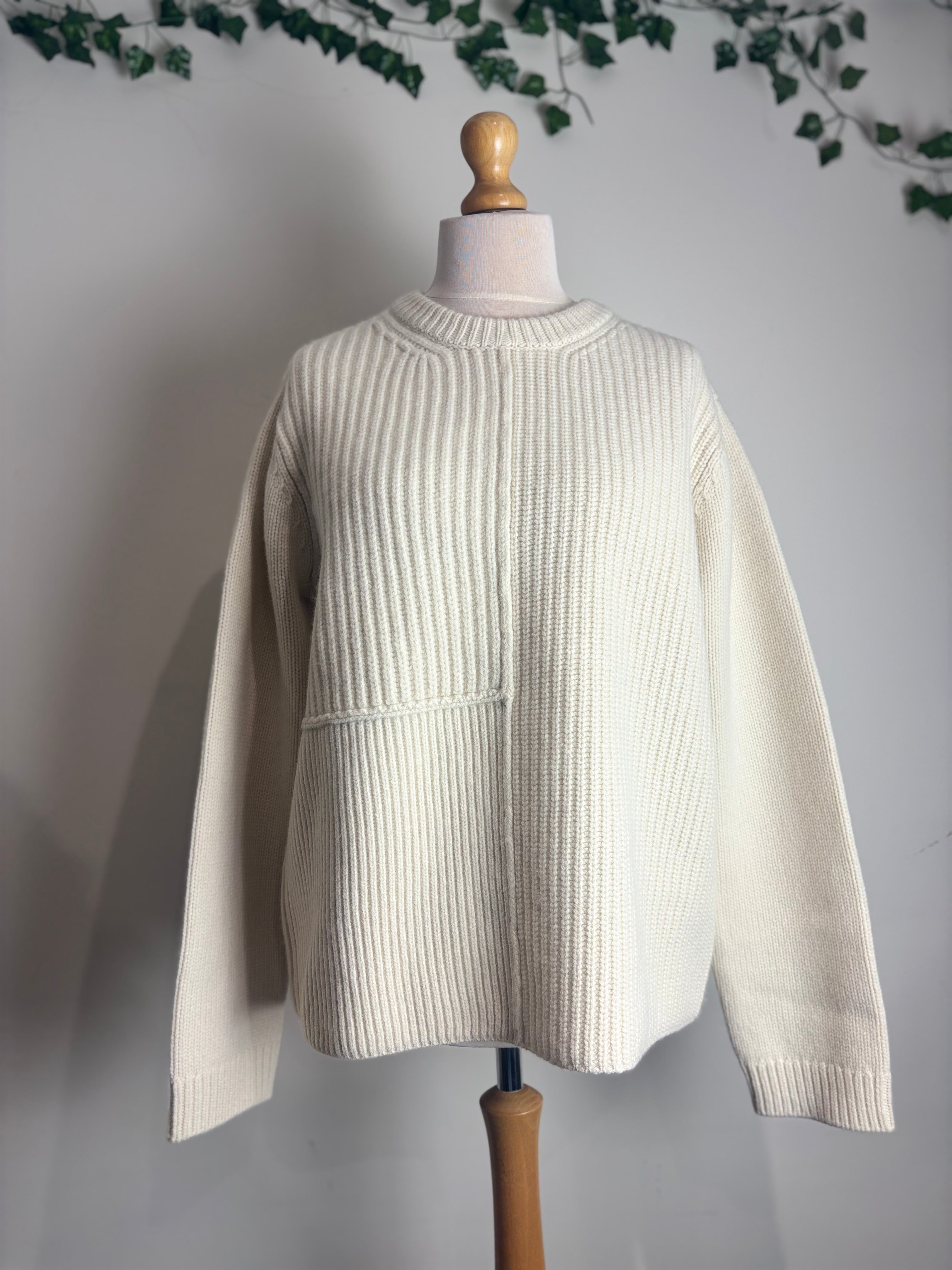 TOTEME Panelled Ribbed Cable Wool Jumper