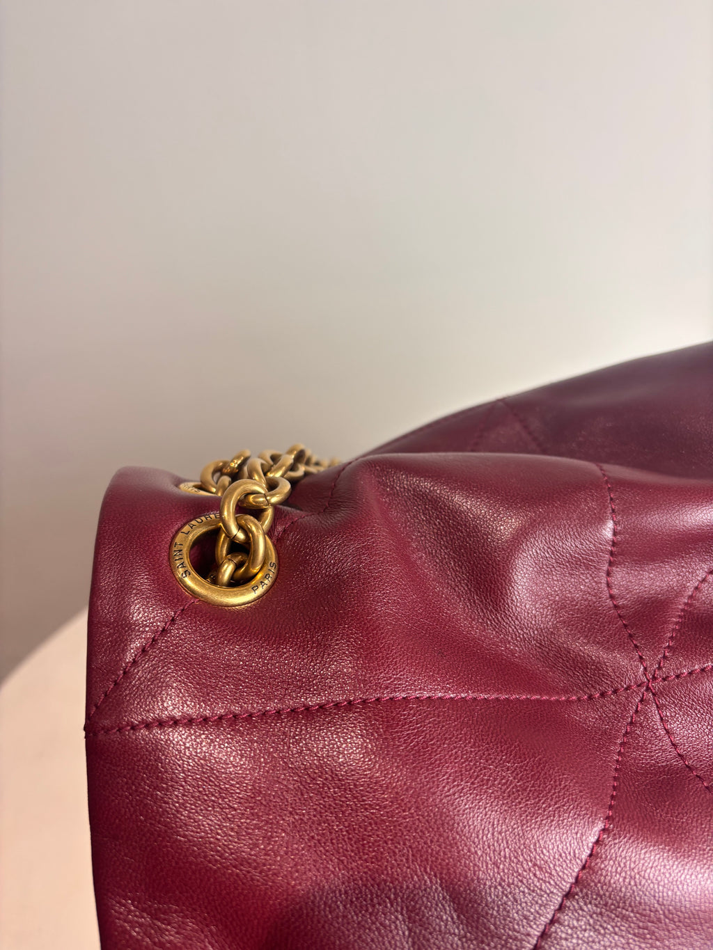 YSL Jamie 4.3 Bordeaux Red Nappa Leather Shoulder Bag (Large)