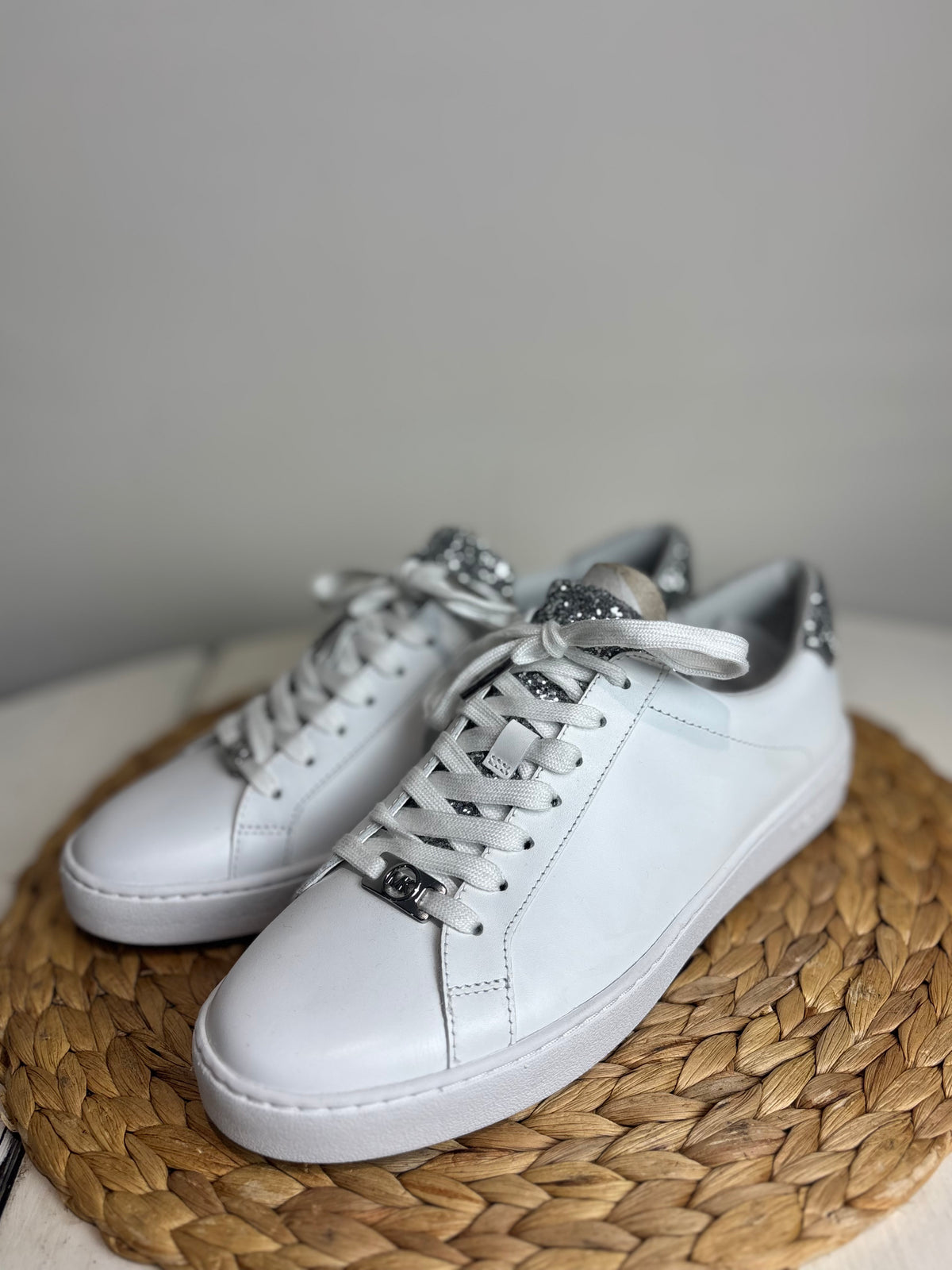 Michael Kors Irving Lace-Up Glitter Sneakers