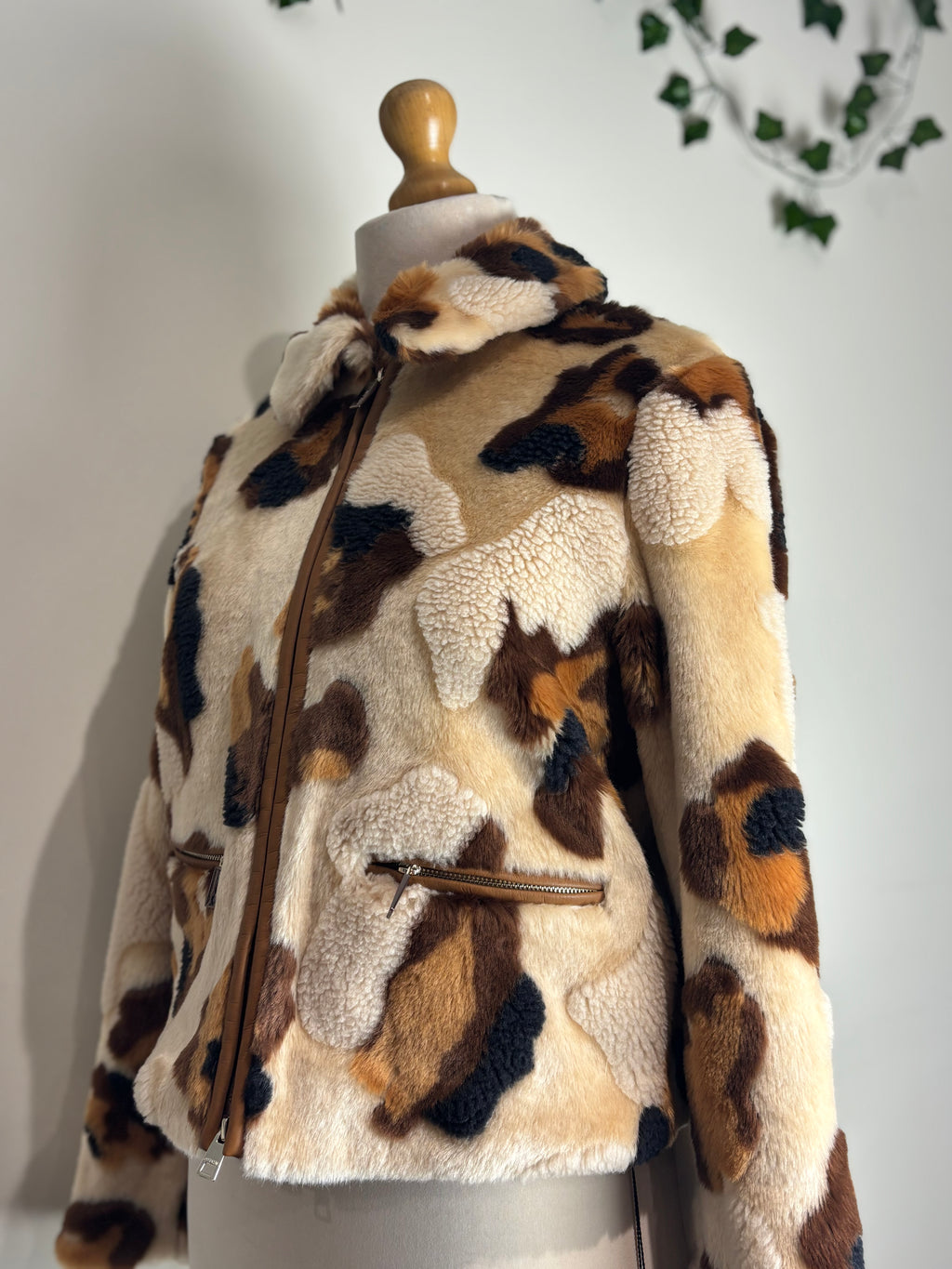Marc Cain Animal Print Teddy Coat