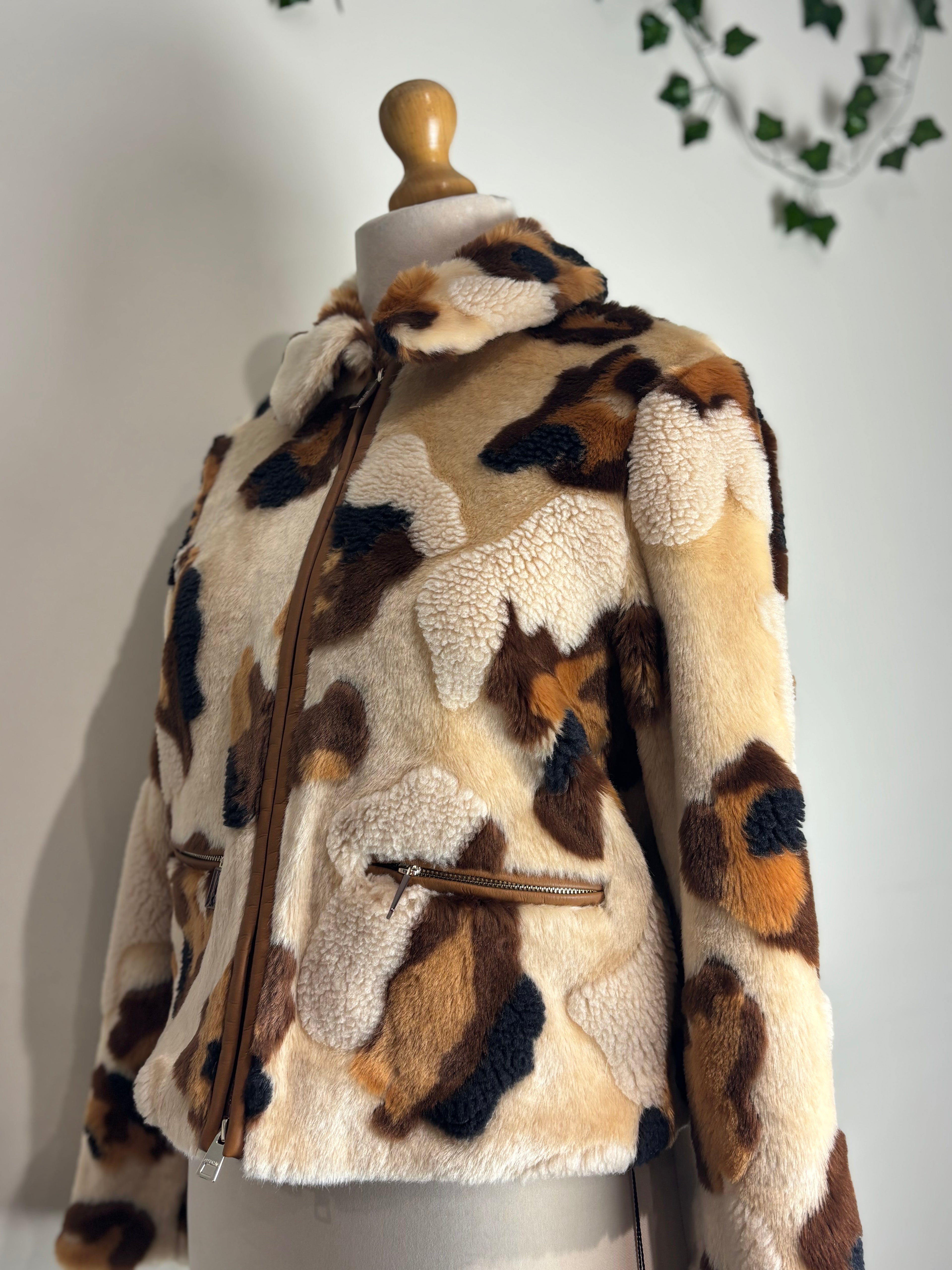 Marc Cain Animal Print Teddy Coat