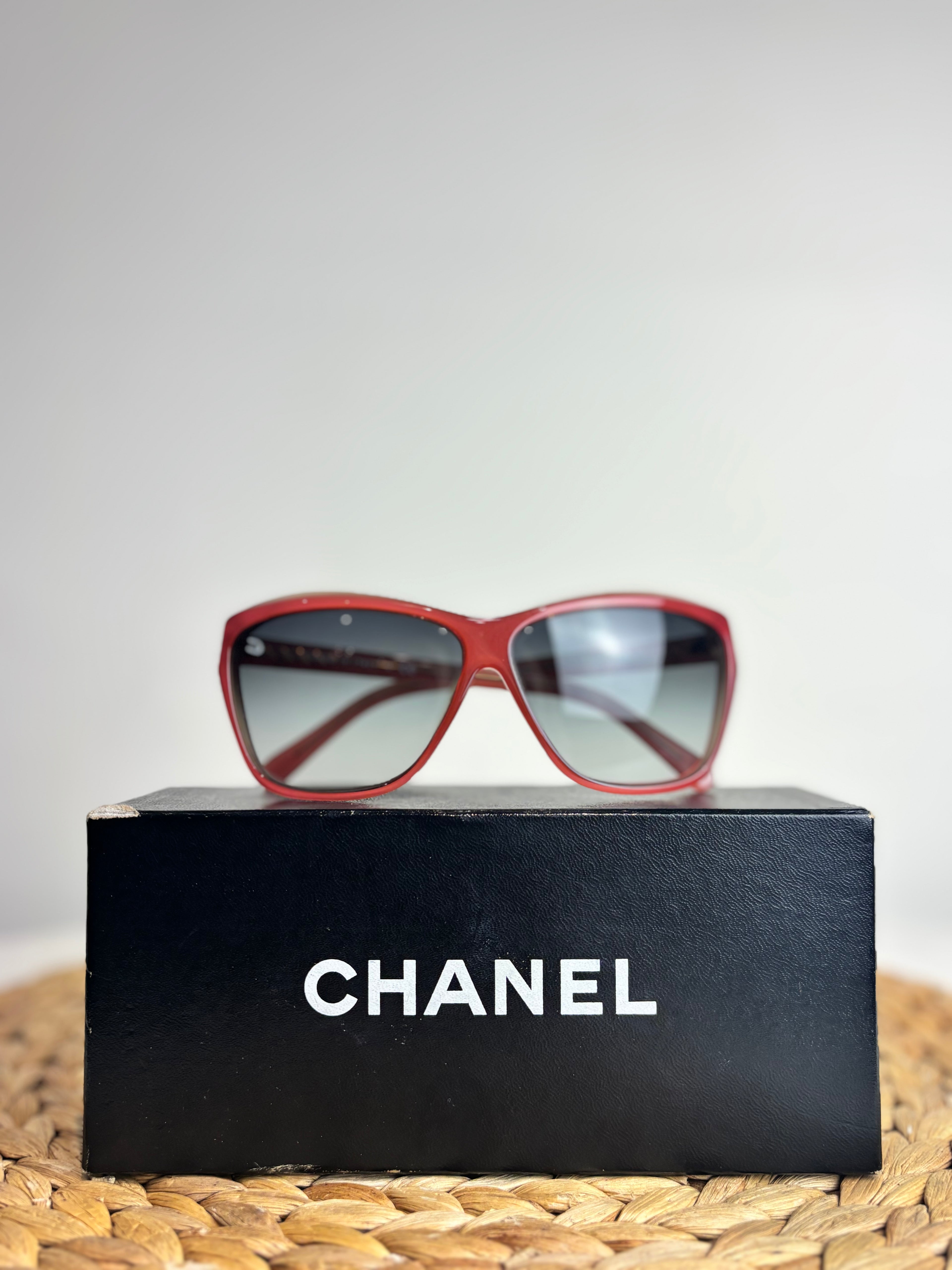 Chanel Pink Frame Gradient Tint CC Sunglasses