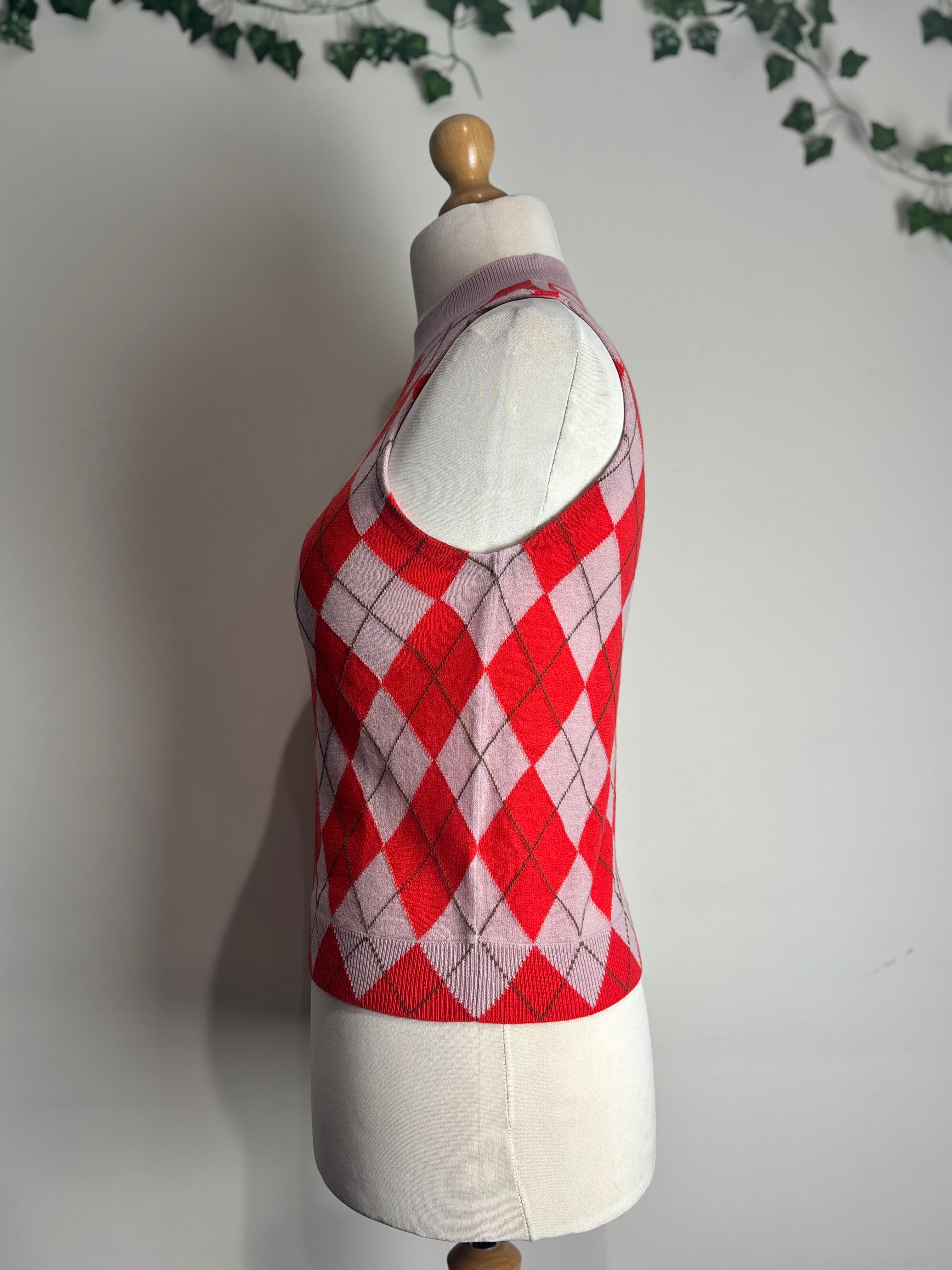 ME+EM Fine Argyle Slim Knit Vest