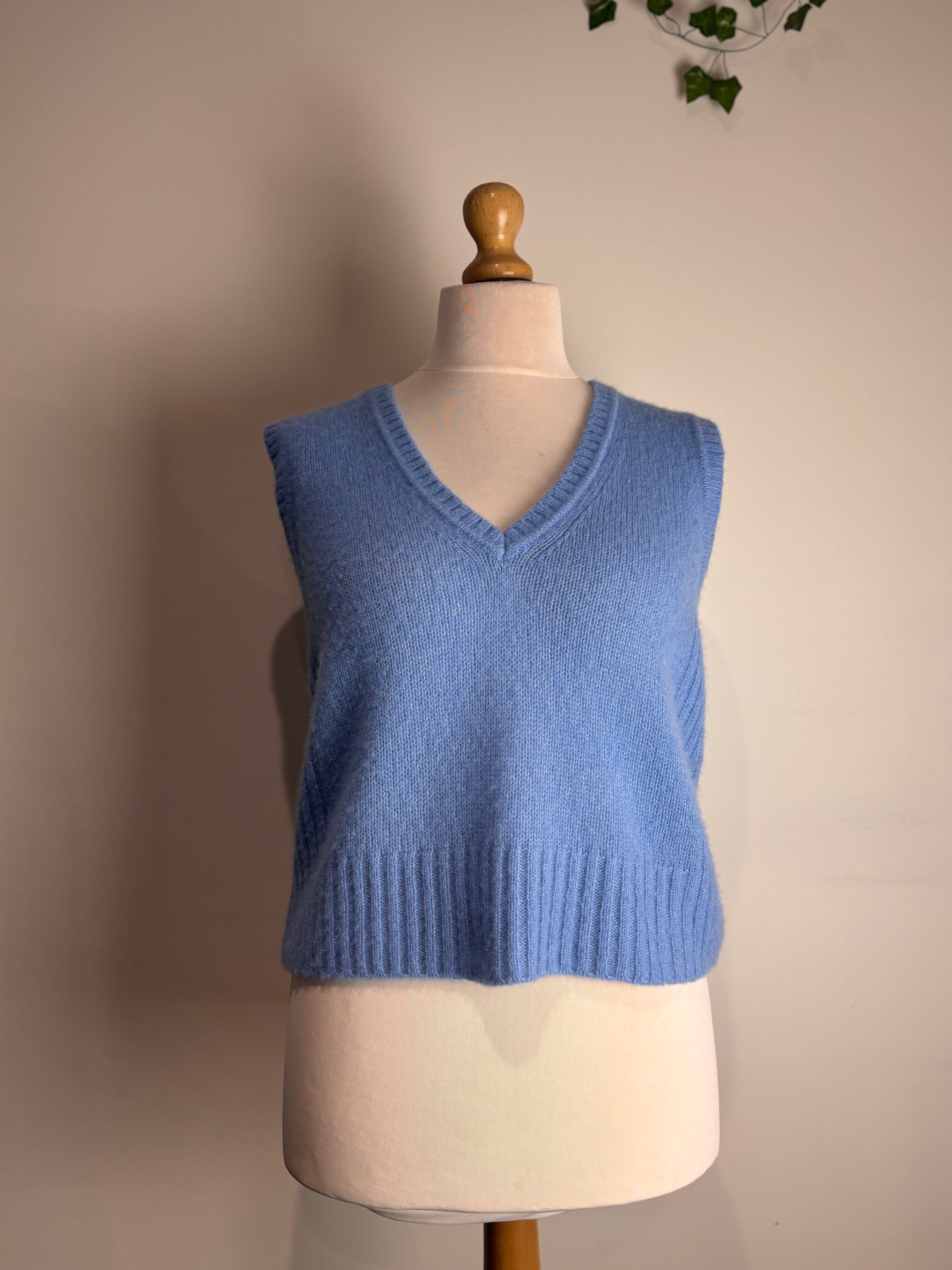 ME+EM Cornflower Blue Cashmere Vest