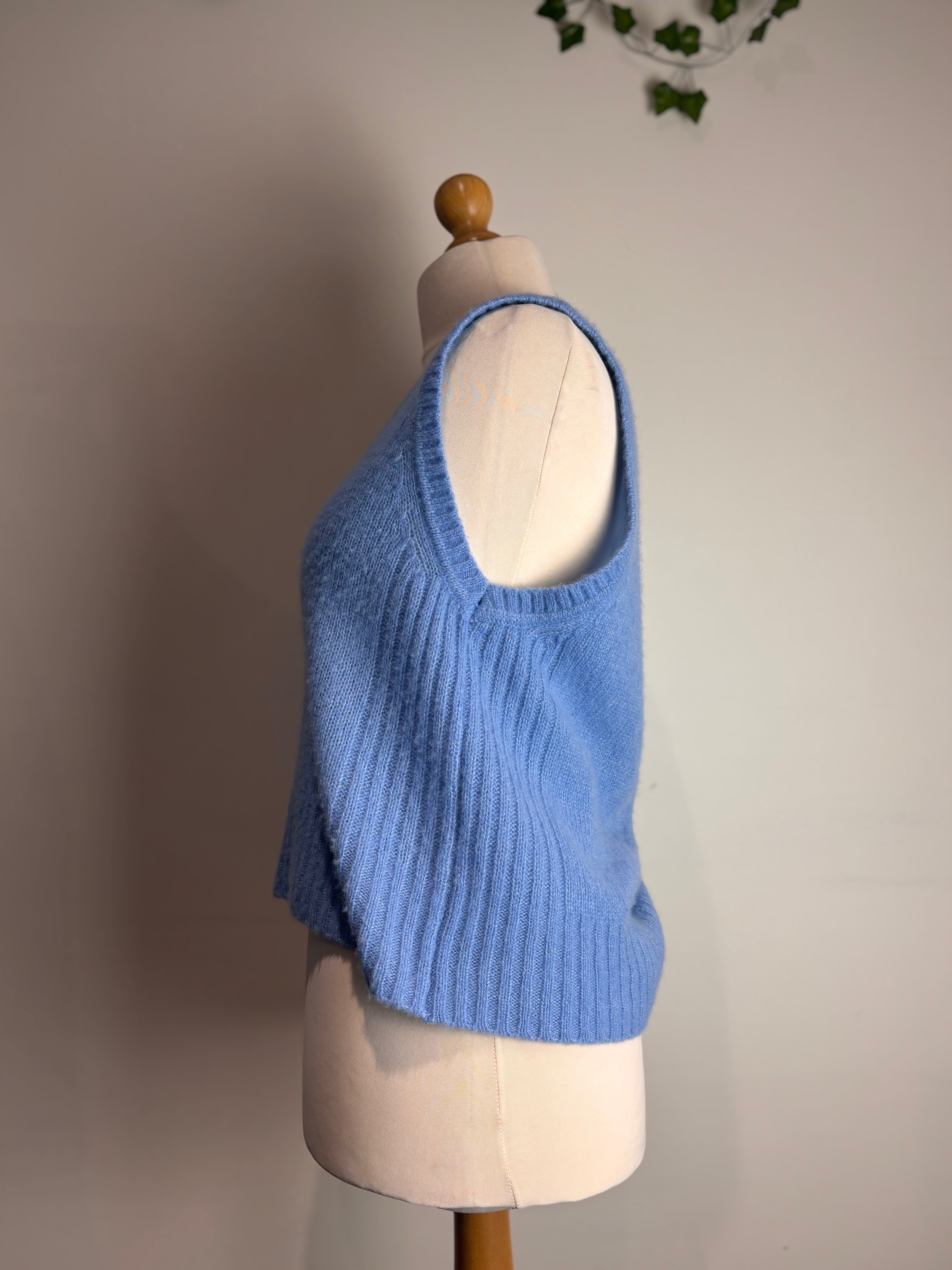 ME+EM Cornflower Blue Cashmere Vest